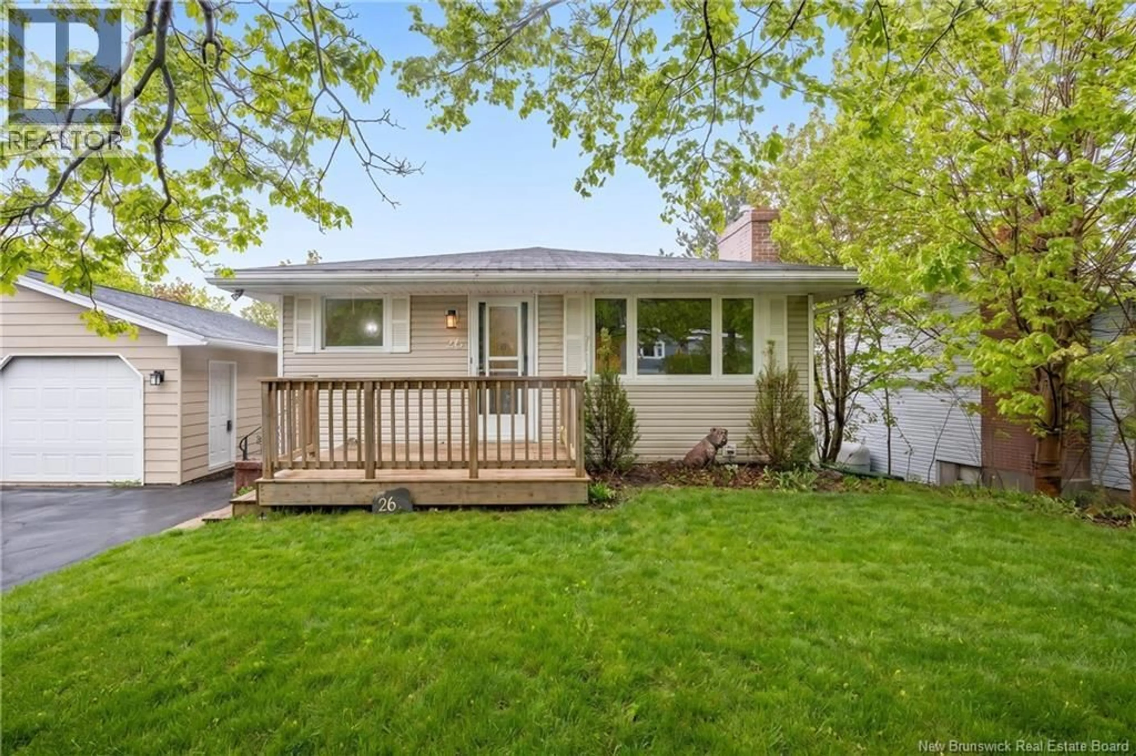 Home with vinyl exterior material, street for 26 SHERWOOD DRIVE, Saint John New Brunswick E2J3H6