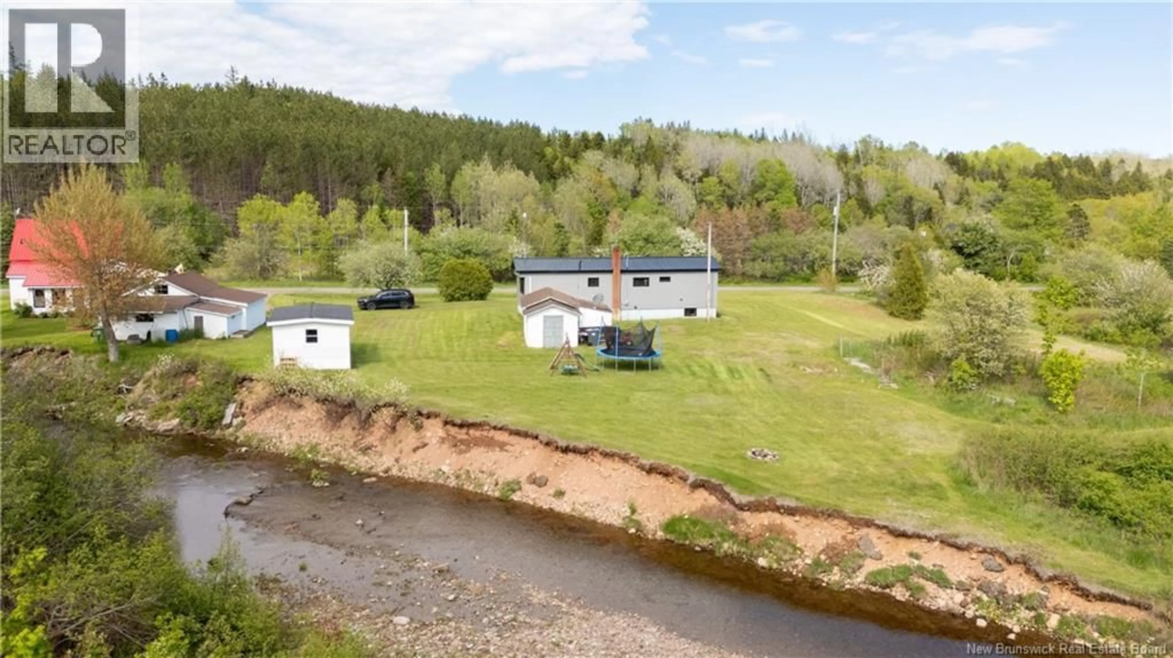 A pic from outside/outdoor area/front of a property/back of a property/a pic from drone, water/lake/river/ocean view for 670 ALBERT MINES ROAD, Albert Mines New Brunswick E4H1R7
