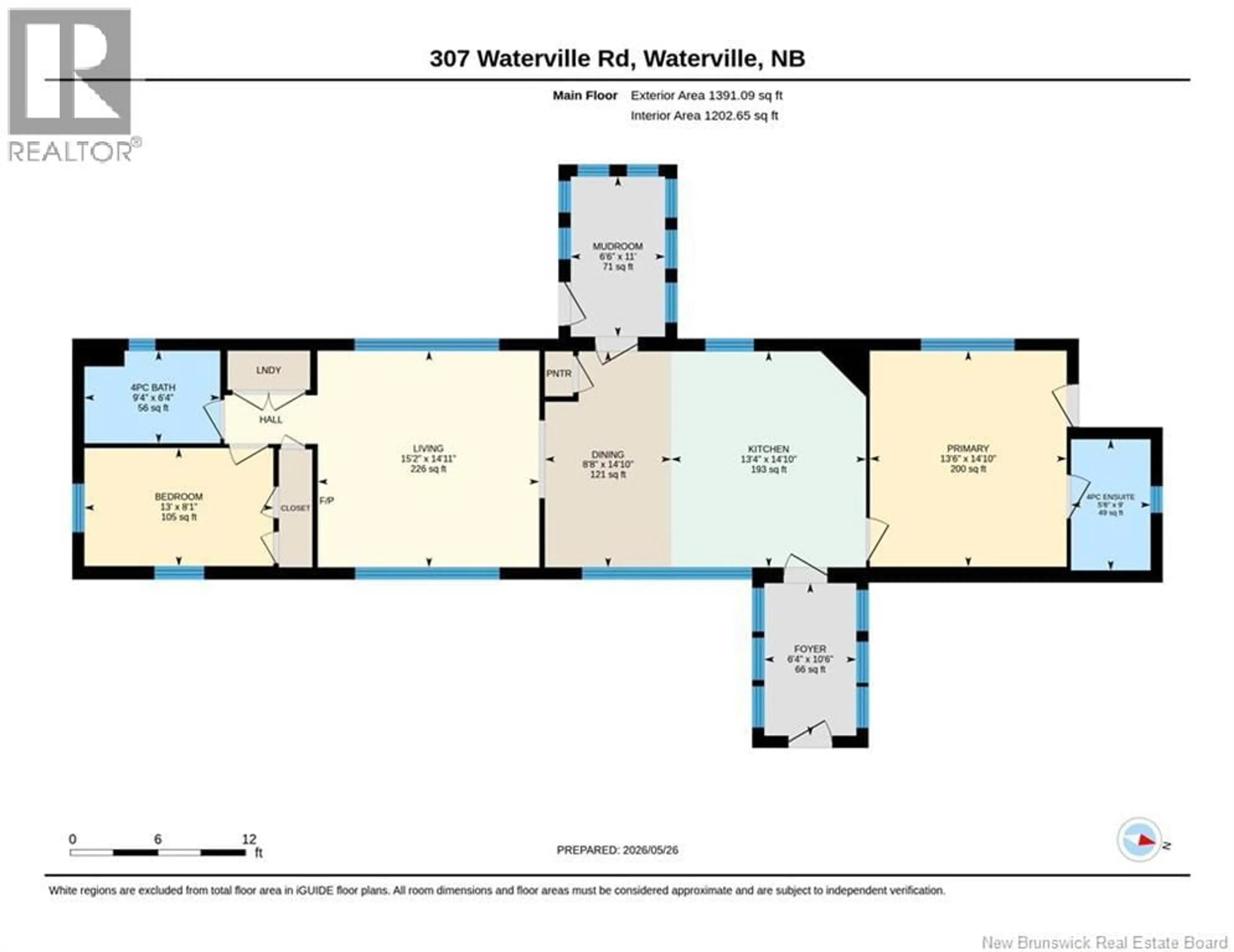 Floor plan for 307 WATERVILLE ROAD, Waterville New Brunswick E2V3S5
