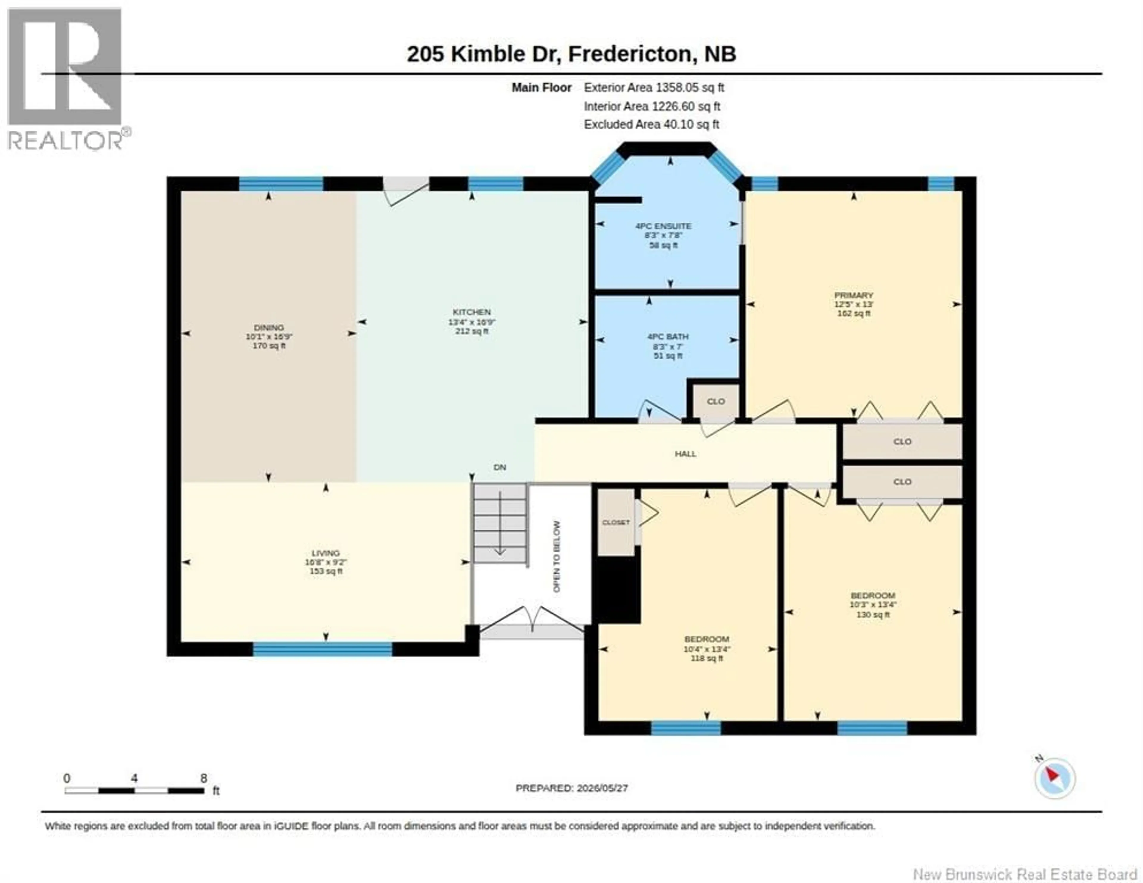 Floor plan for 205 KIMBLE DRIVE, Fredericton New Brunswick E3B6L3