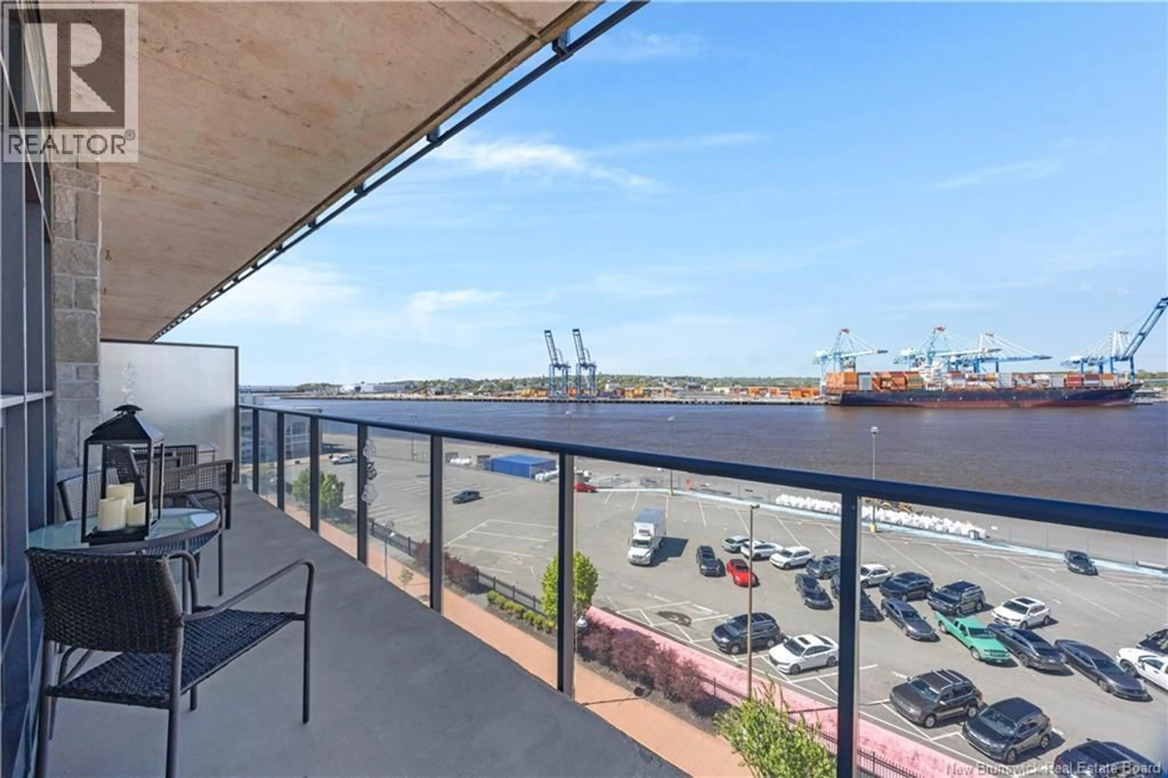 Balcony in the apartment, water/lake/river/ocean view for 501 - 243 PRINCE WILLIAM STREET, Saint John New Brunswick E2L0C6