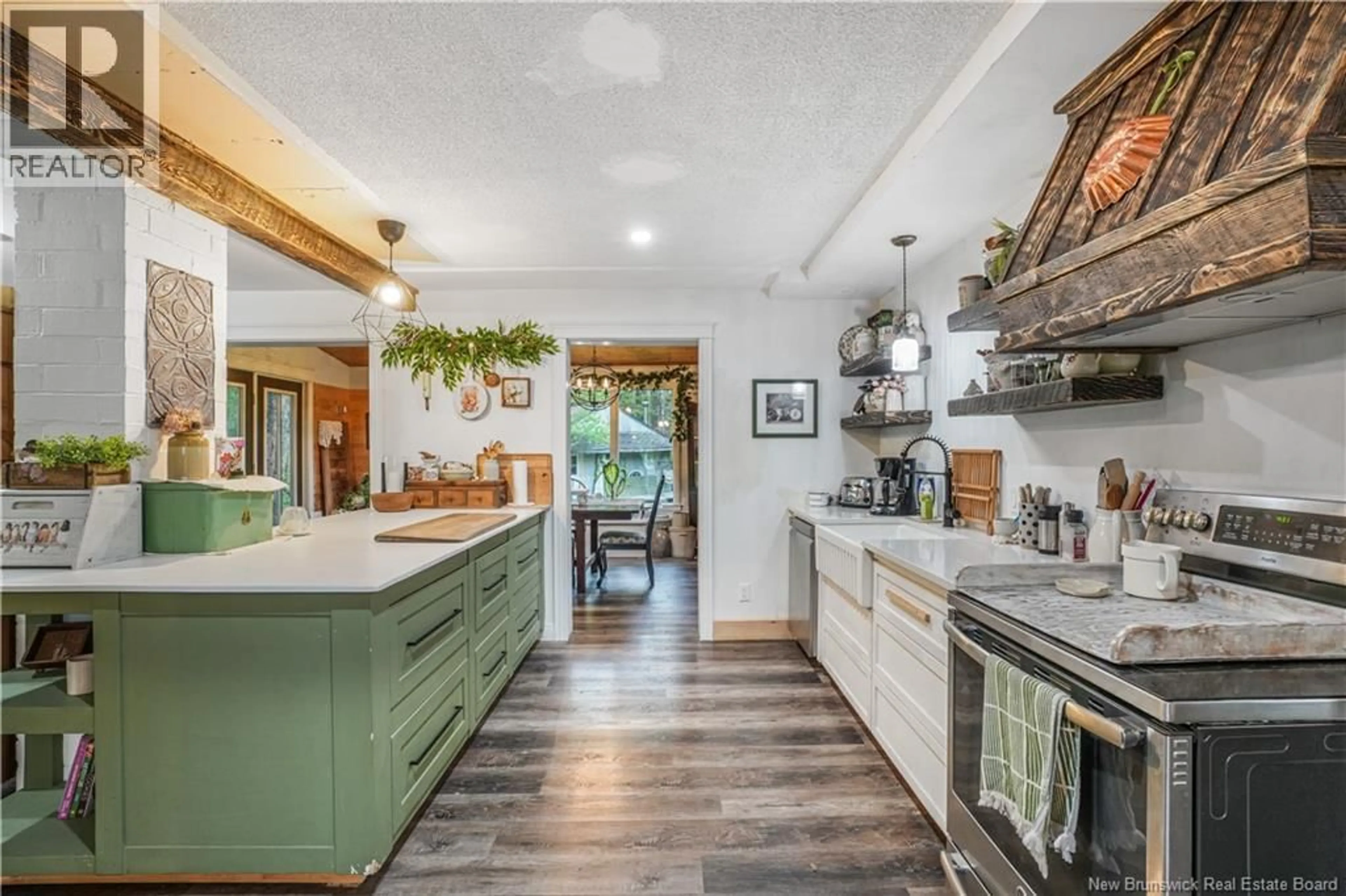 Open concept kitchen, ceramic/tile floor for 21 CHATEAU DRIVE, McLeod Hill New Brunswick E3A5X5