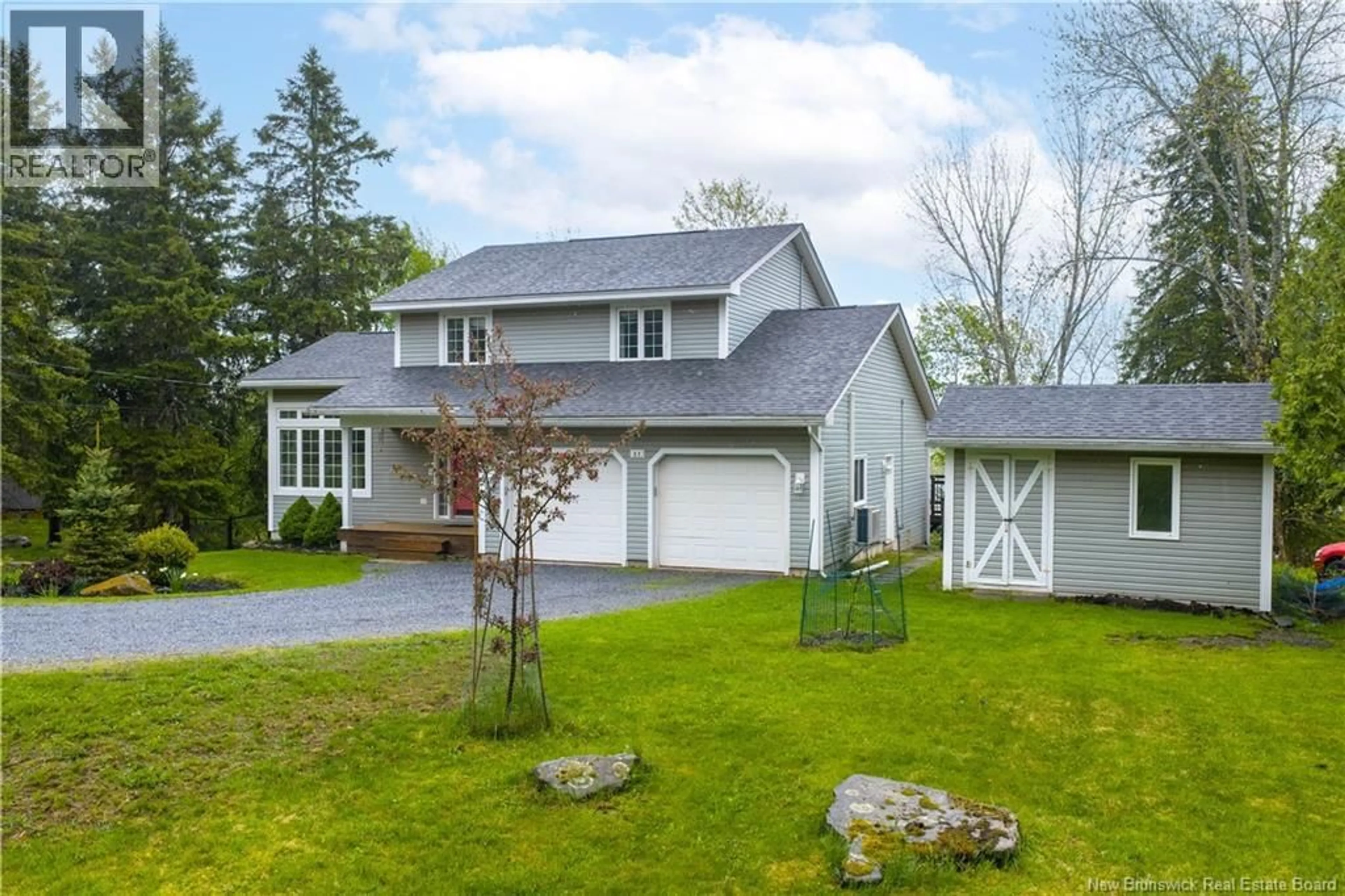 Home with vinyl exterior material, street for 37 BELL AVENUE, Darlings Island New Brunswick E5N6R4