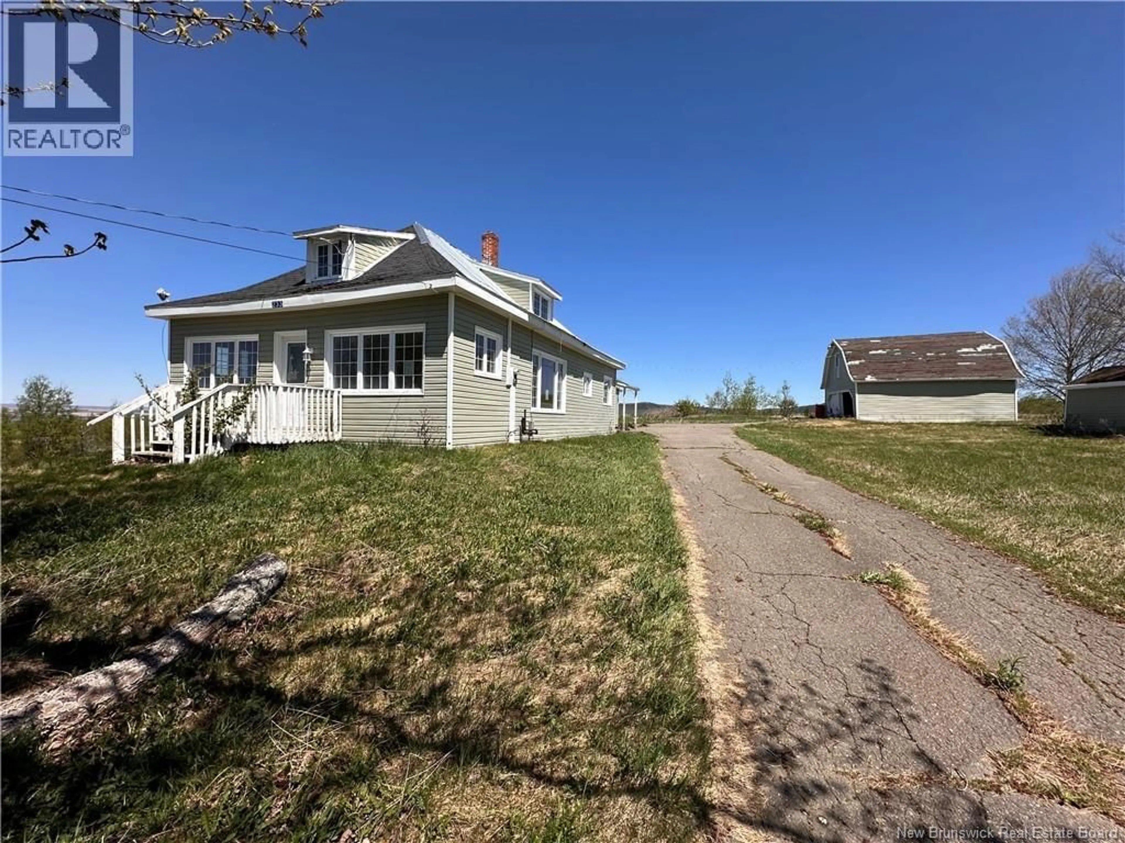 A pic from outside/outdoor area/front of a property/back of a property/a pic from drone, street for 233 HILLDALE ROAD, New Denmark New Brunswick E7G1V7