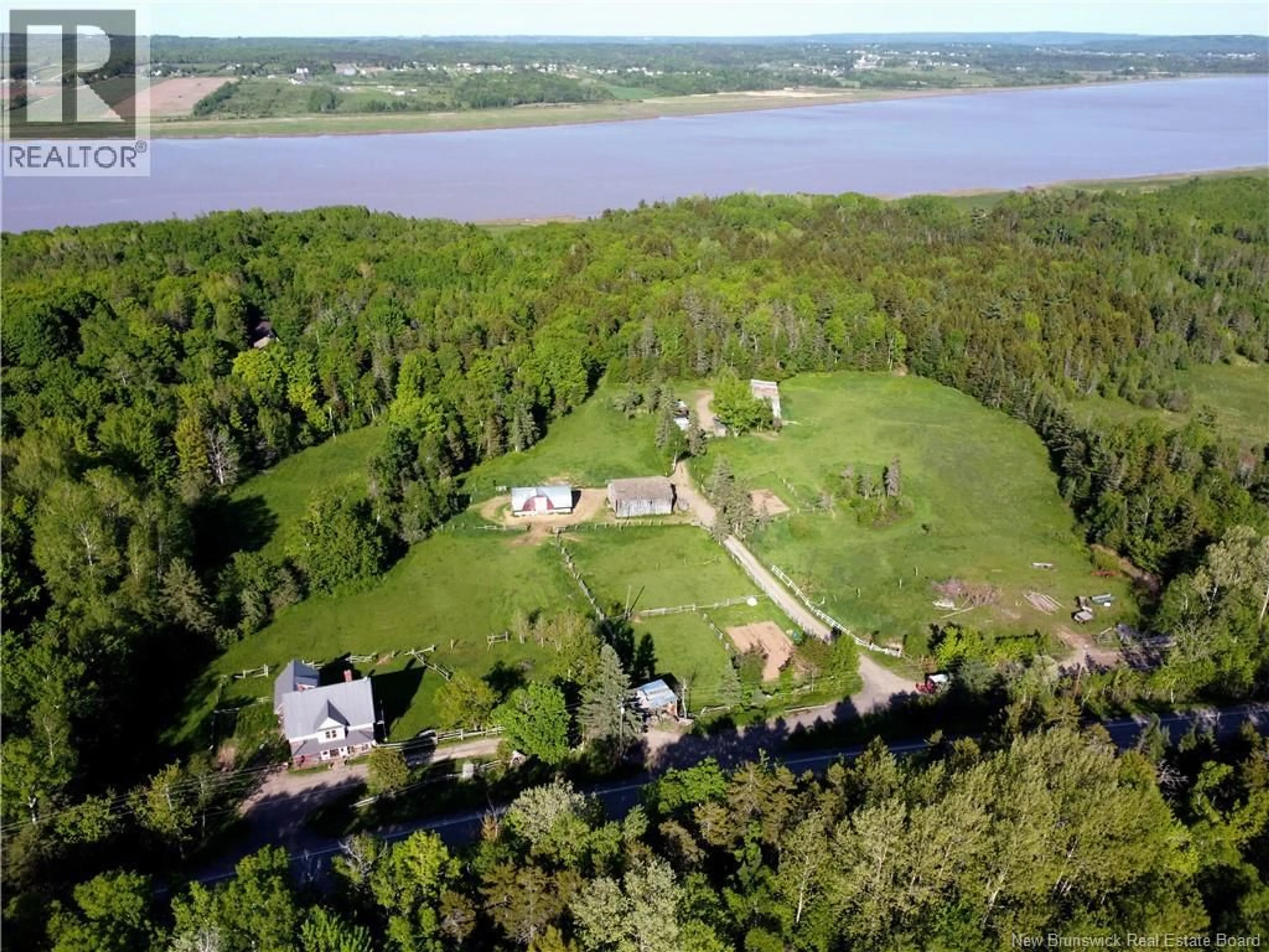 A pic from outside/outdoor area/front of a property/back of a property/a pic from drone, water/lake/river/ocean view for 5522 ROUTE 114, Weldon New Brunswick E4H4P7