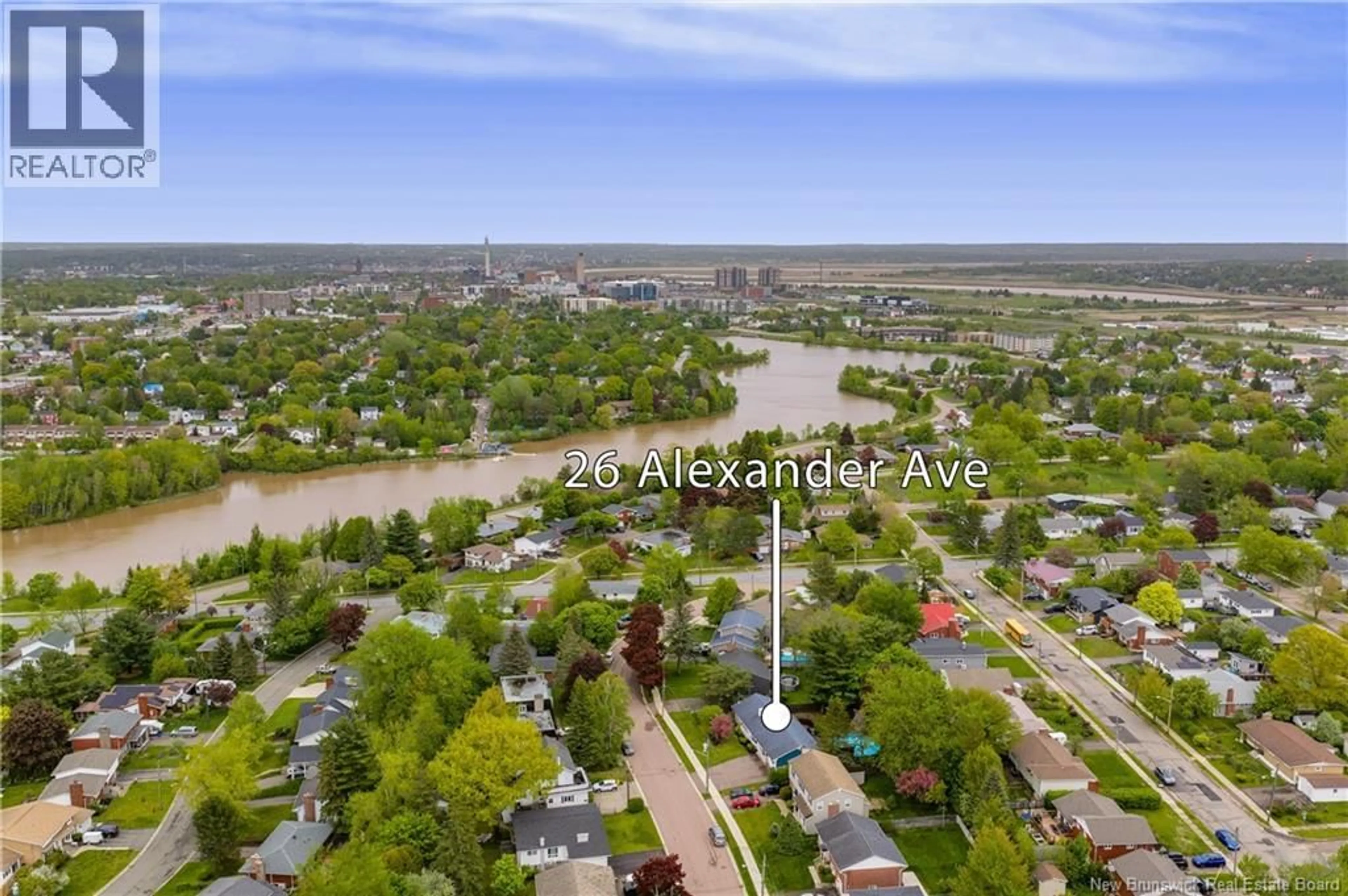 A pic from outside/outdoor area/front of a property/back of a property/a pic from drone, water/lake/river/ocean view for 26 ALEXANDER AVENUE, Moncton New Brunswick E1E1T2