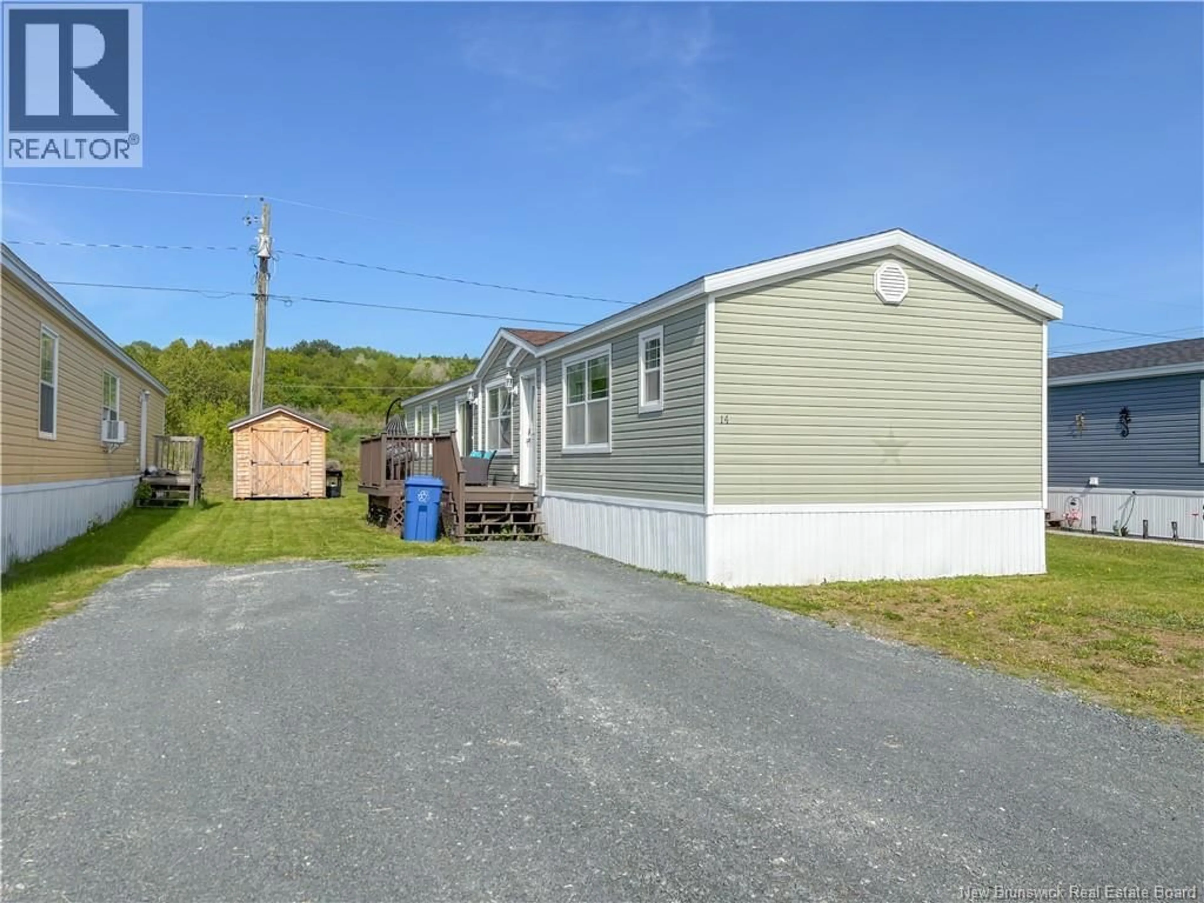 Home with vinyl exterior material, street for 14 IVORY COURT, Woodstock New Brunswick E7M0G5
