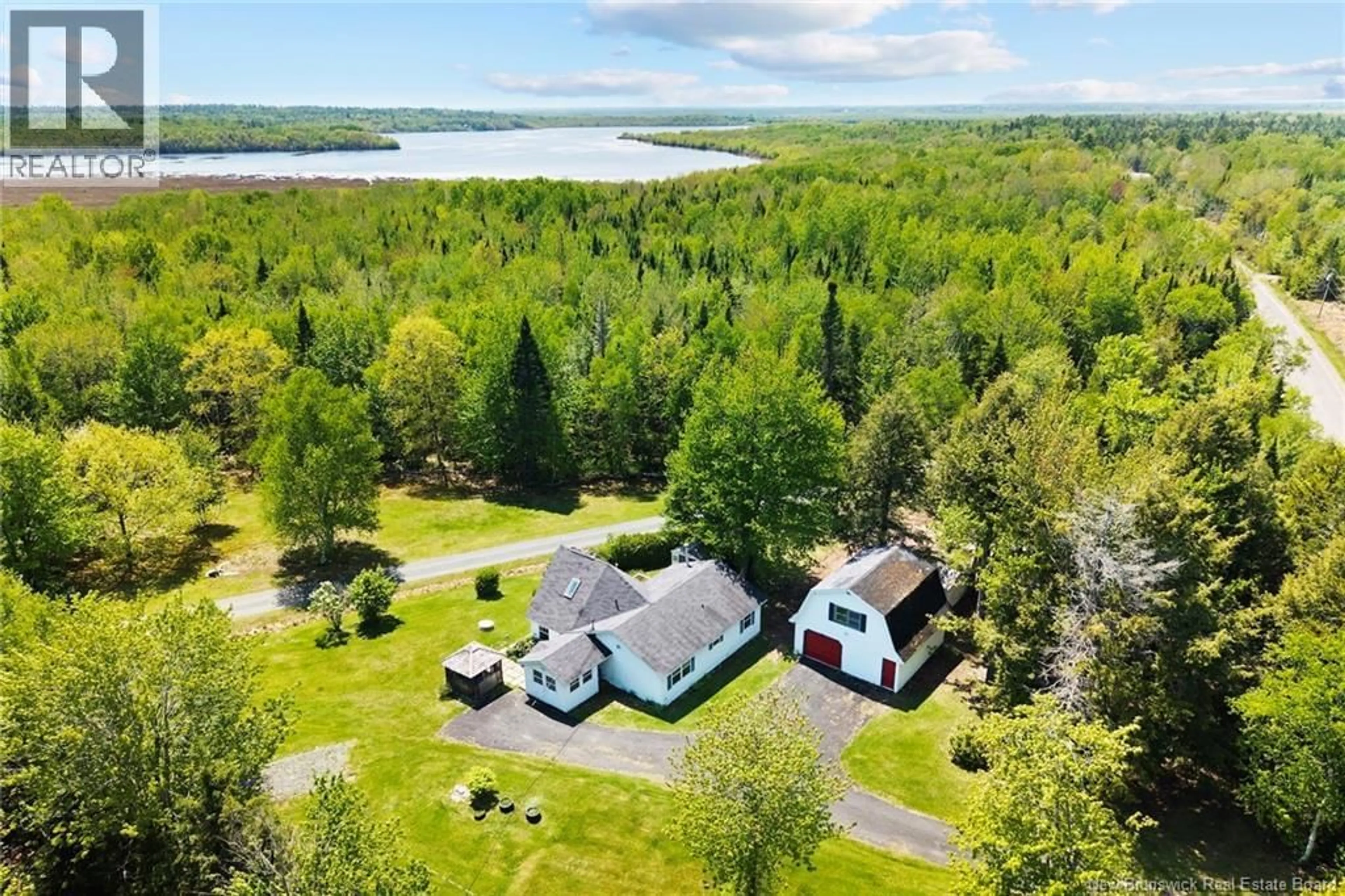 A pic from outside/outdoor area/front of a property/back of a property/a pic from drone, water/lake/river/ocean view for 239 SMITH ROAD, Waterville-Sunbury New Brunswick E2V3V6