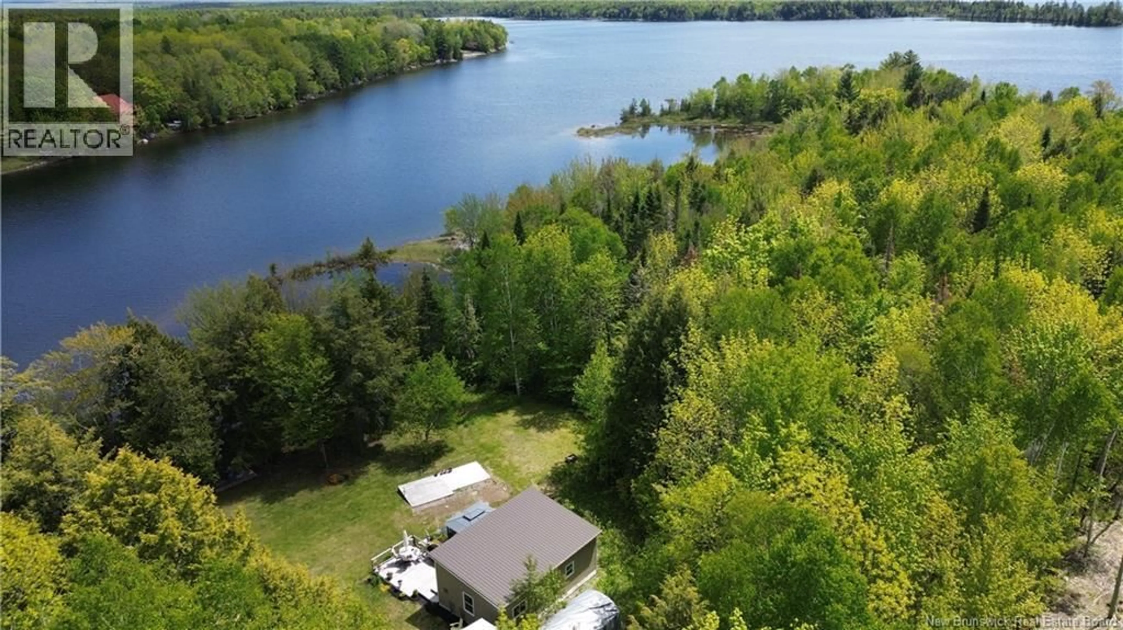 A pic from outside/outdoor area/front of a property/back of a property/a pic from drone, water/lake/river/ocean view for 55 STEVENSON LANE, Green Mountain New Brunswick E6H1Y6