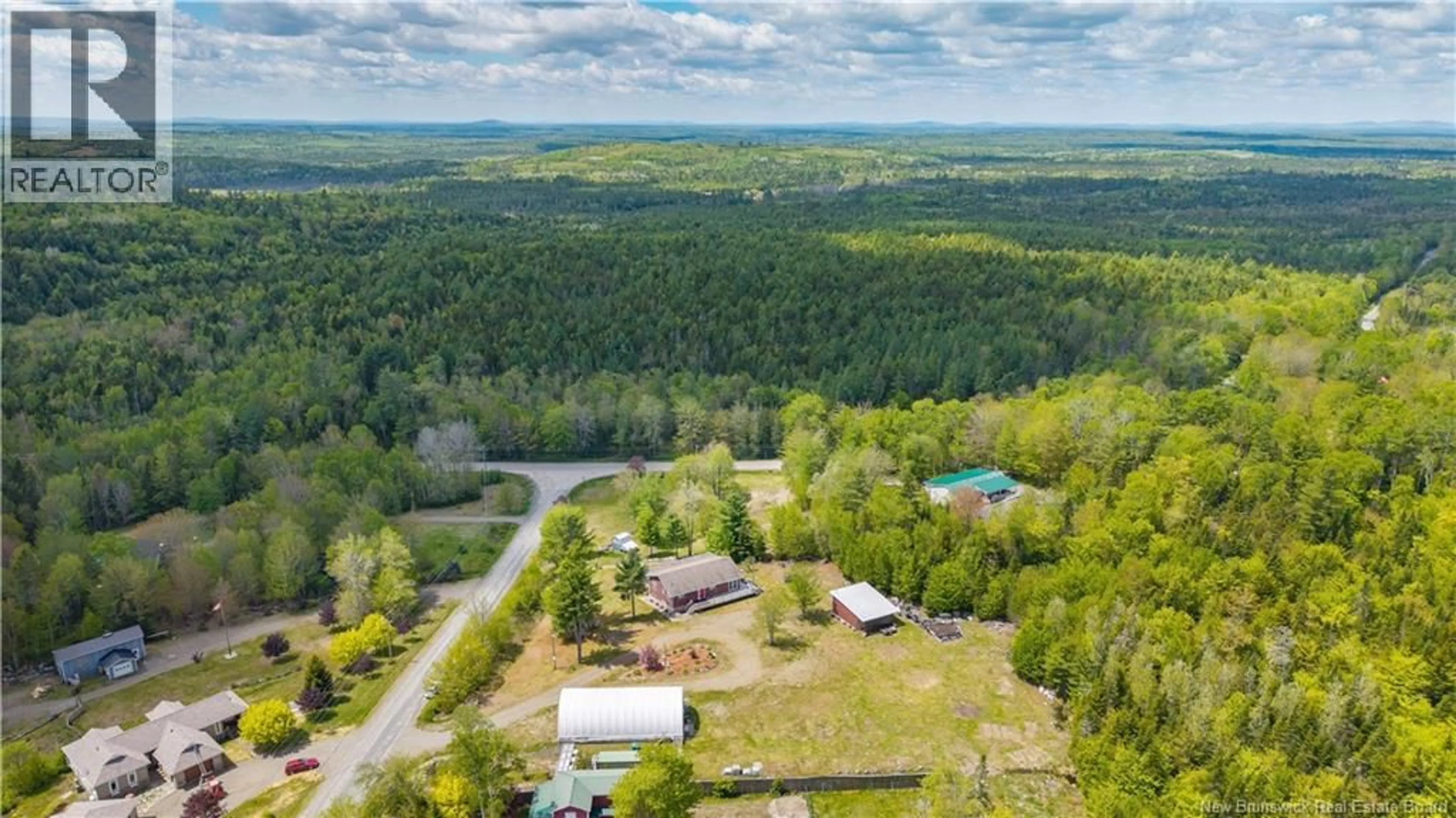 A pic from outside/outdoor area/front of a property/back of a property/a pic from drone, forest/trees view for 112 MOORES MILLS CROSS ROAD, Moores Mills New Brunswick E5A1Y7
