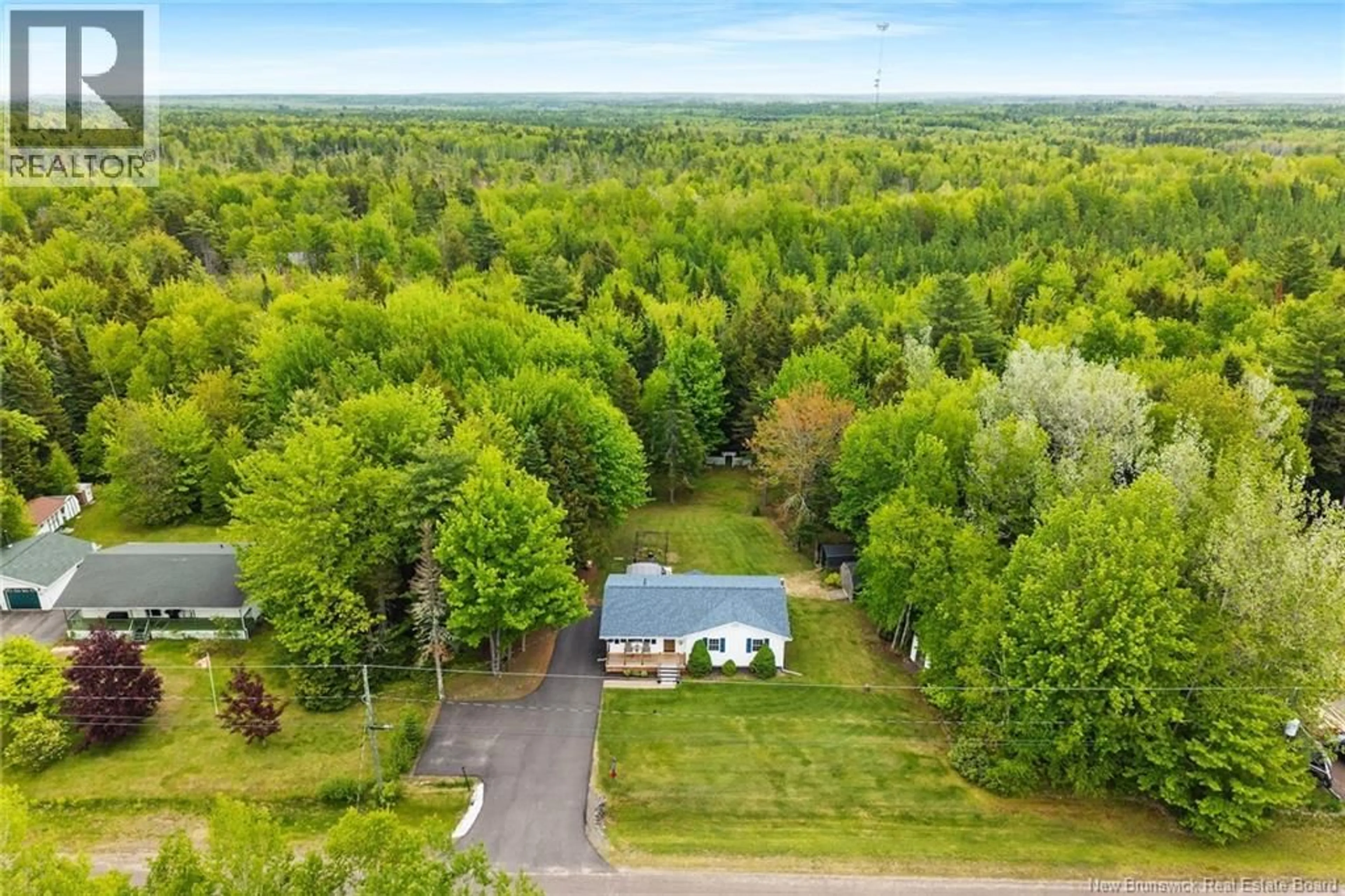 A pic from outside/outdoor area/front of a property/back of a property/a pic from drone, forest/trees view for 149 CAMERON DRIVE, Burton New Brunswick E2V3G3