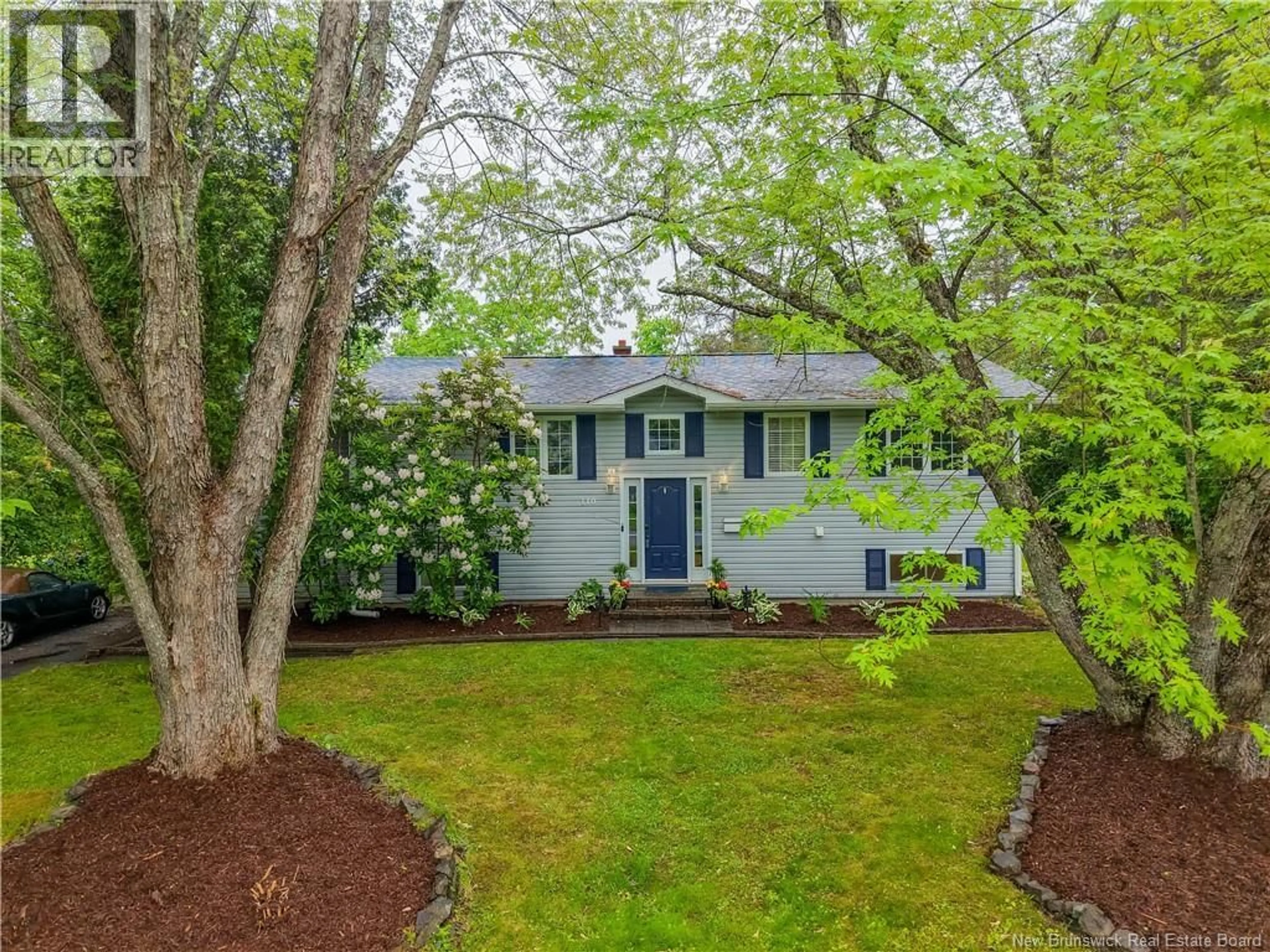 Home with vinyl exterior material, street for 110 SUNRISE ESTATES DRIVE, New Maryland New Brunswick E3C1G5