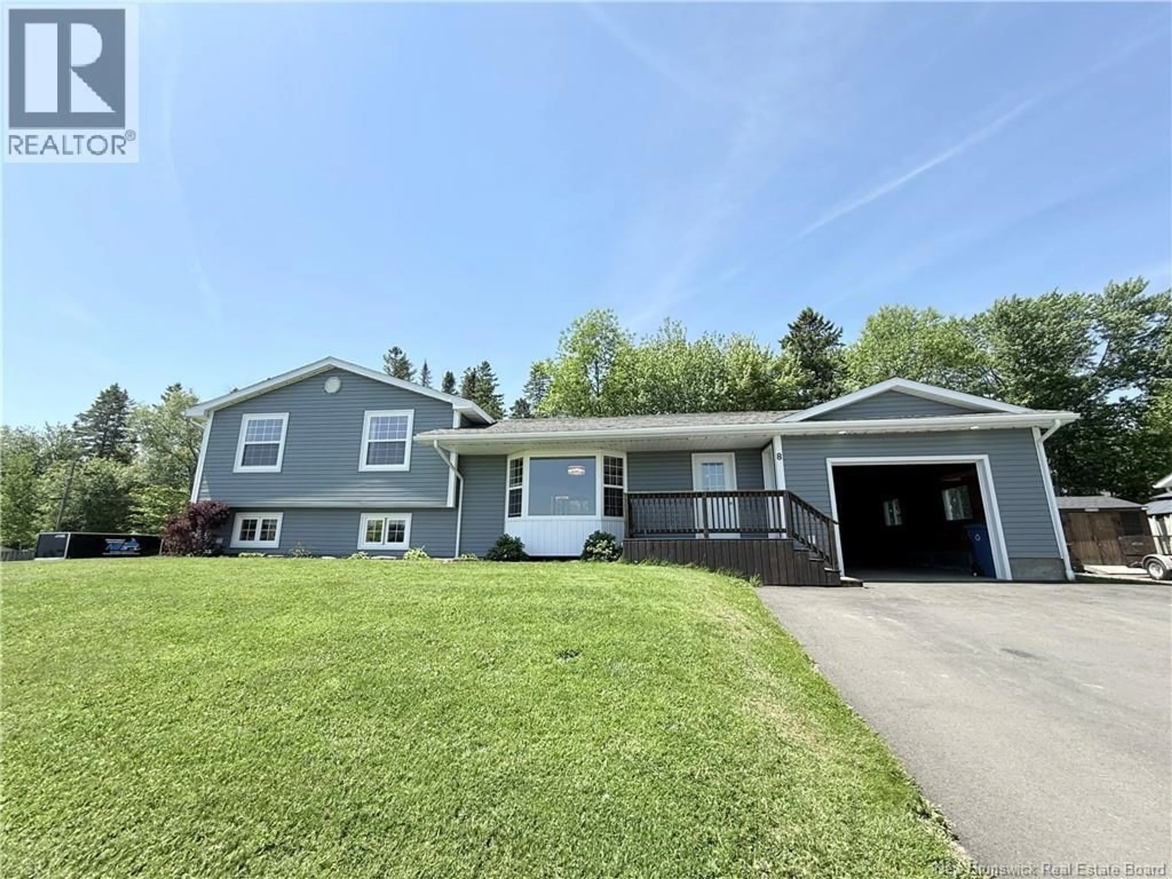 Home with vinyl exterior material, street for 8 FOREST HILL STREET, Woodstock New Brunswick E7M4A7