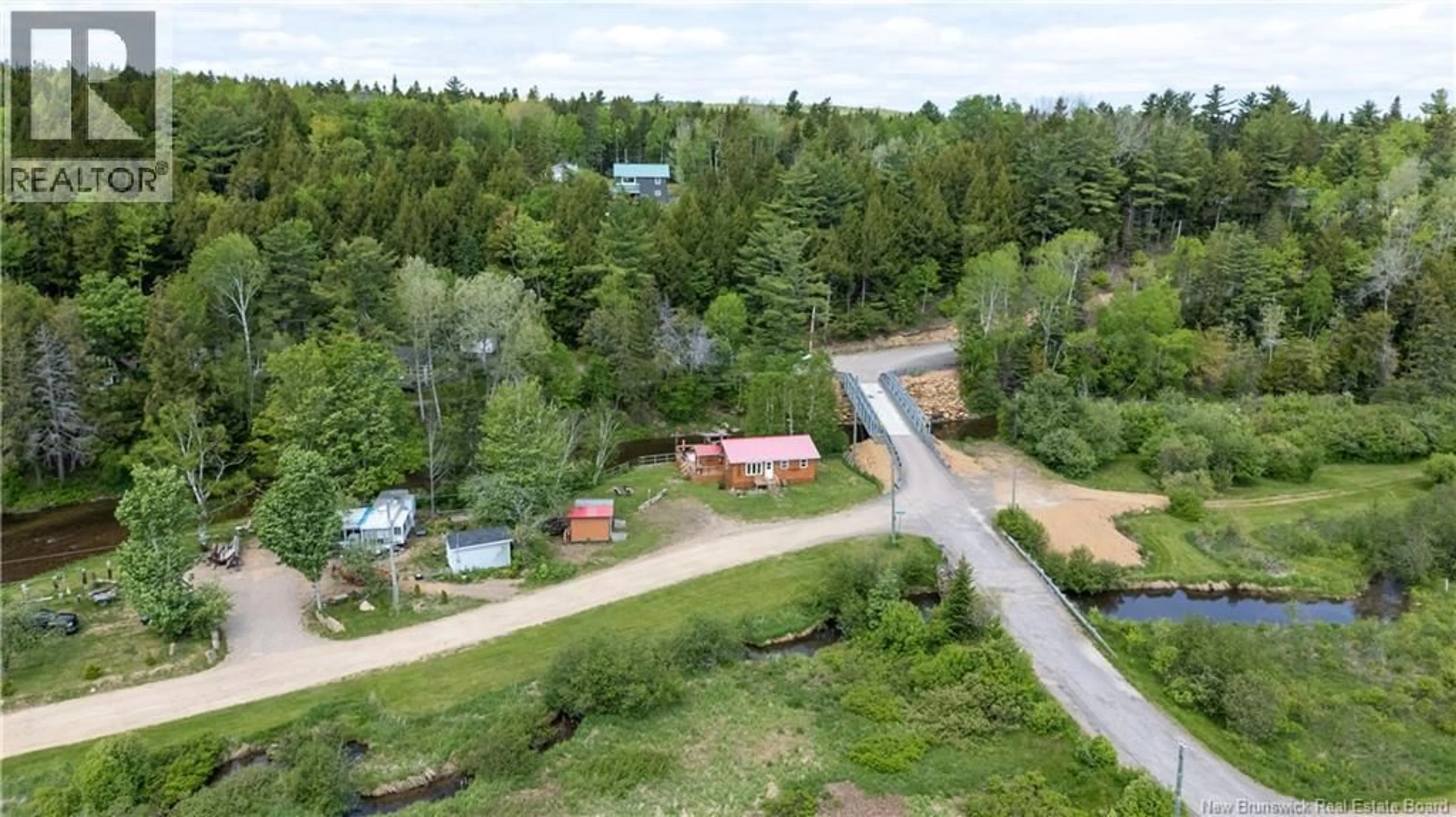 A pic from outside/outdoor area/front of a property/back of a property/a pic from drone, forest/trees view for 1 POWER BROOK ROAD, Elgin New Brunswick E4J1P7