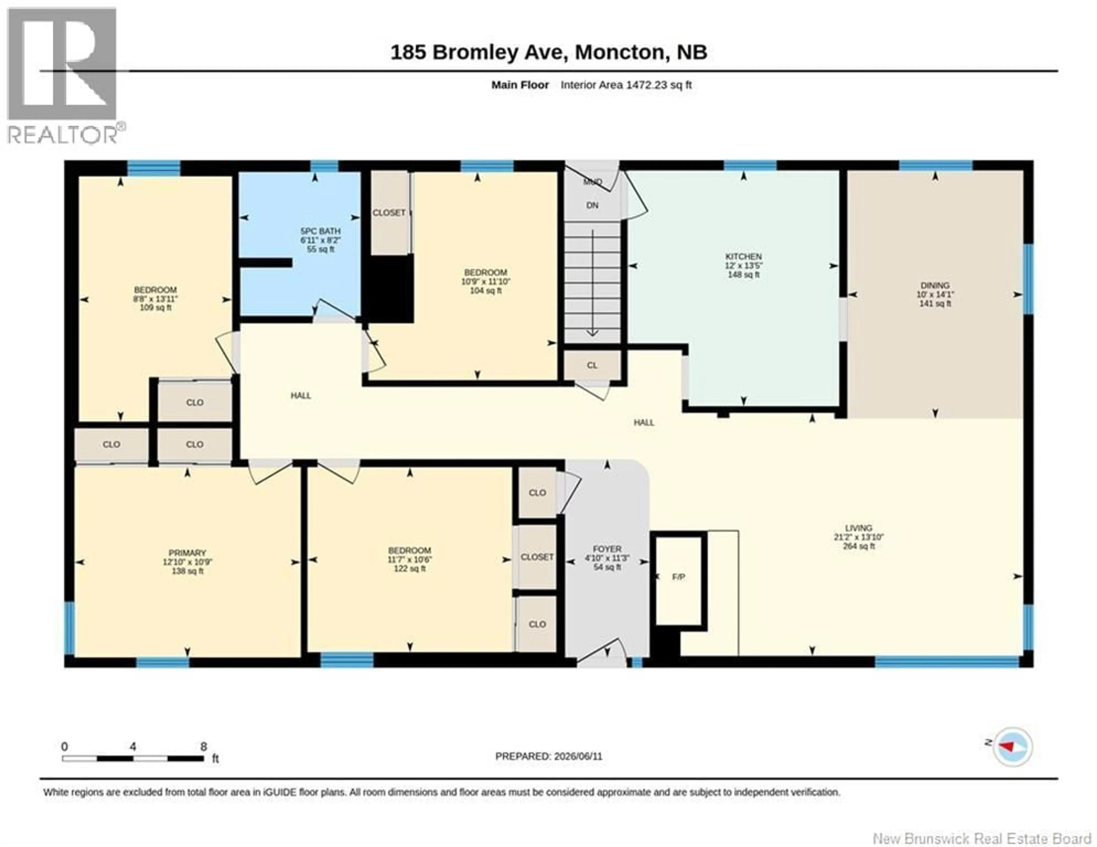 Floor plan for 185 BROMLEY AVENUE, Moncton New Brunswick E1C5V5