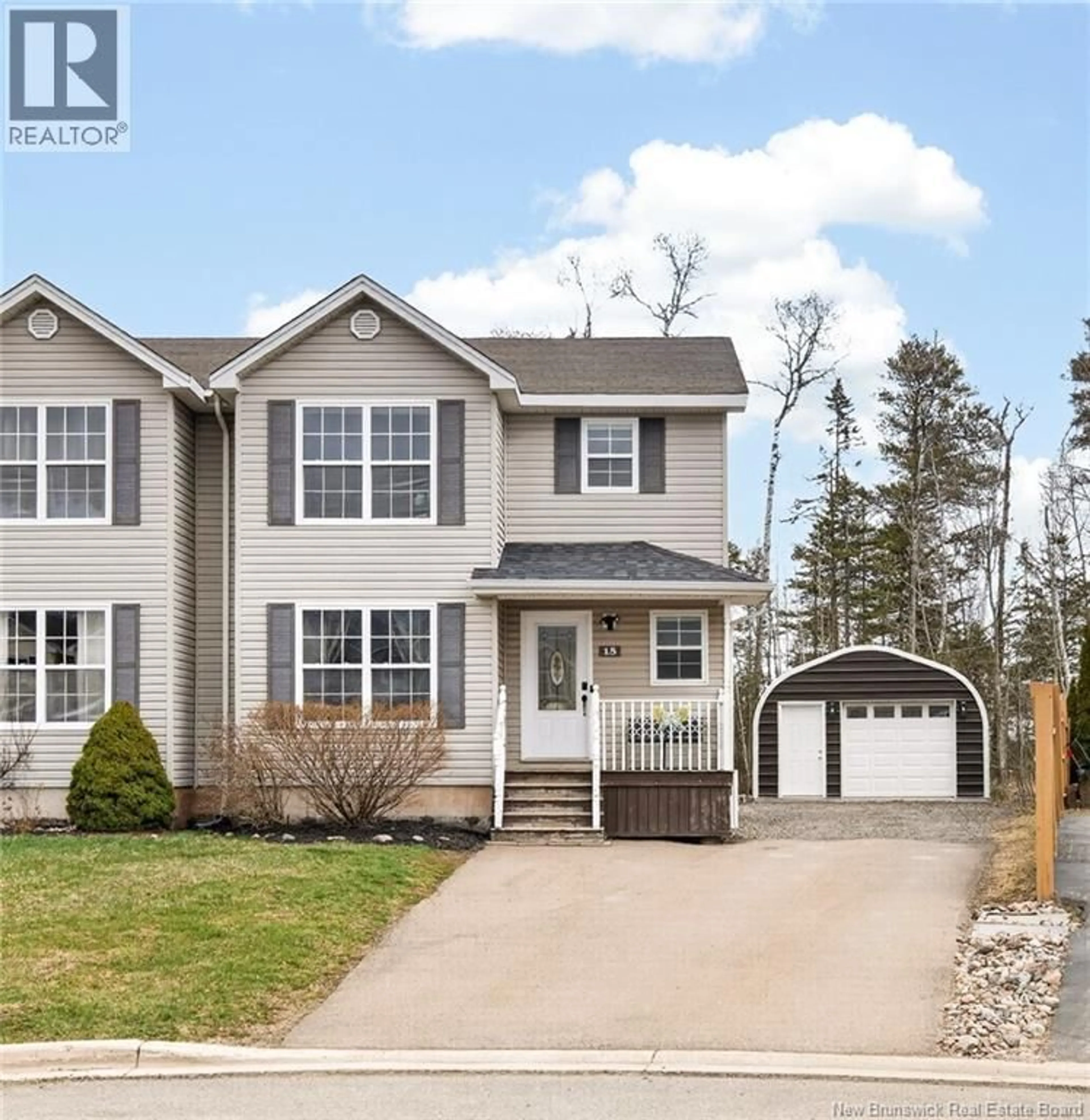Home with vinyl exterior material, street for 15 WILDERNESS COURT, Moncton New Brunswick E1G0H4