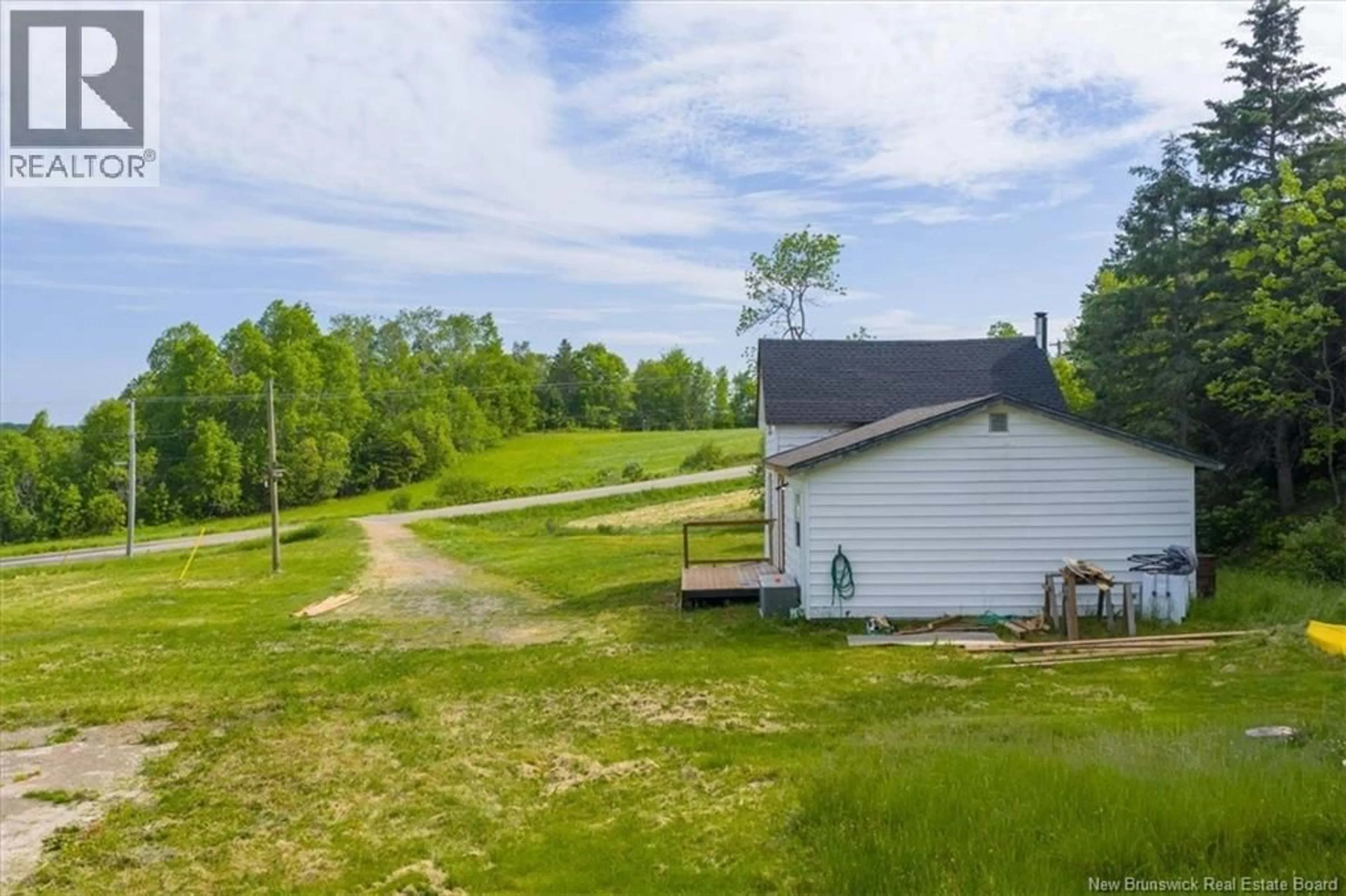 A pic from outside/outdoor area/front of a property/back of a property/a pic from drone, water/lake/river/ocean view for 3124 ROUTE 124, Kars New Brunswick E5T2Y8
