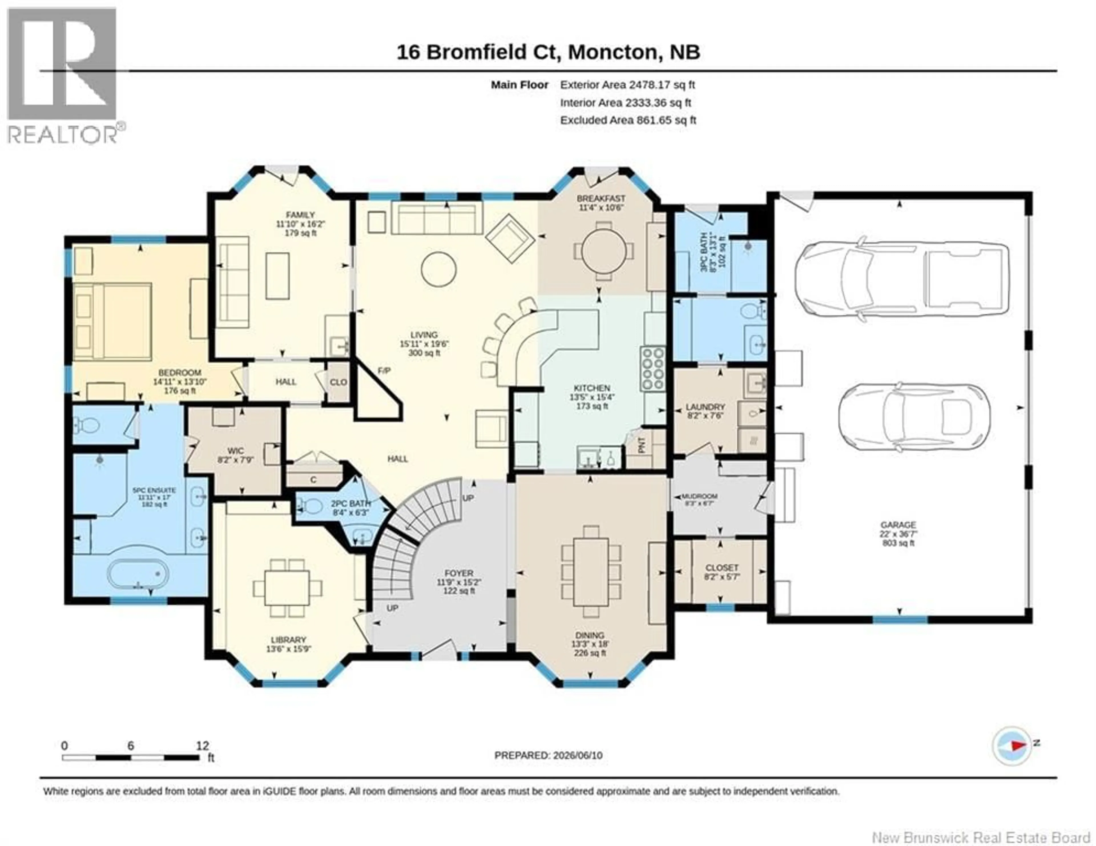 Floor plan for 16 BROMFIELD COURT, Moncton New Brunswick E1G0N7