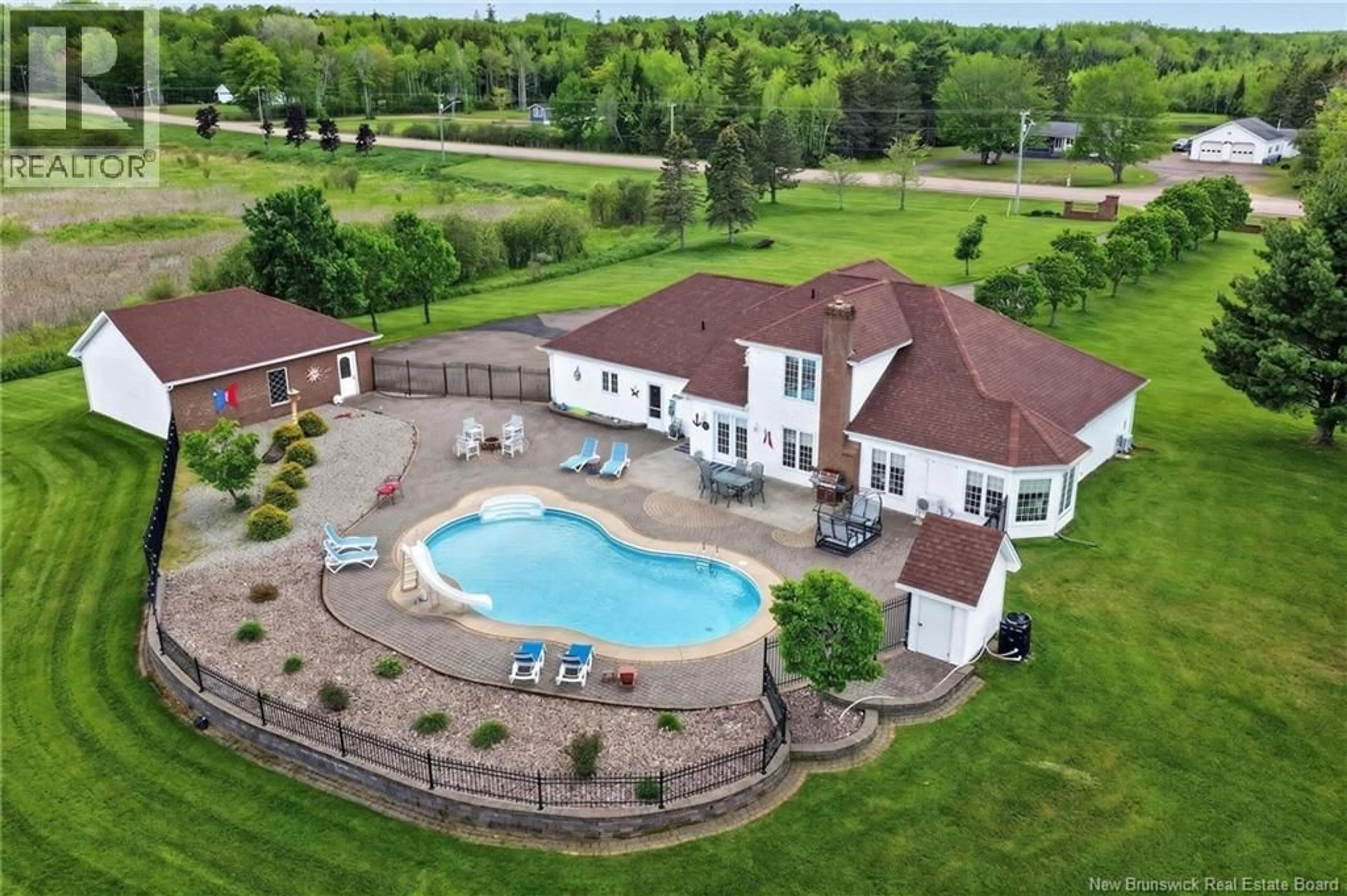 A pic from outside/outdoor area/front of a property/back of a property/a pic from drone, water/lake/river/ocean view for 4249 ROUTE 115, Notre-Dame New Brunswick E4V2G5