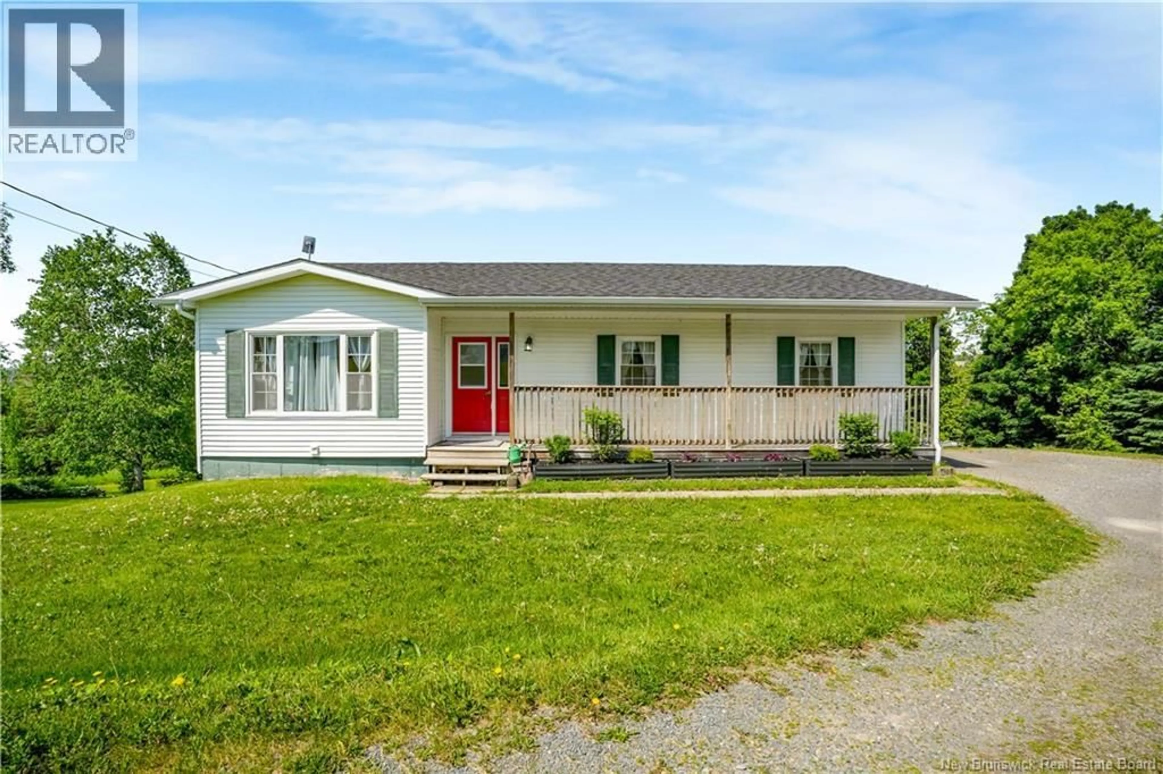 Home with vinyl exterior material, street for 80 WAUGH ROAD, Riverbank New Brunswick E7L4H6