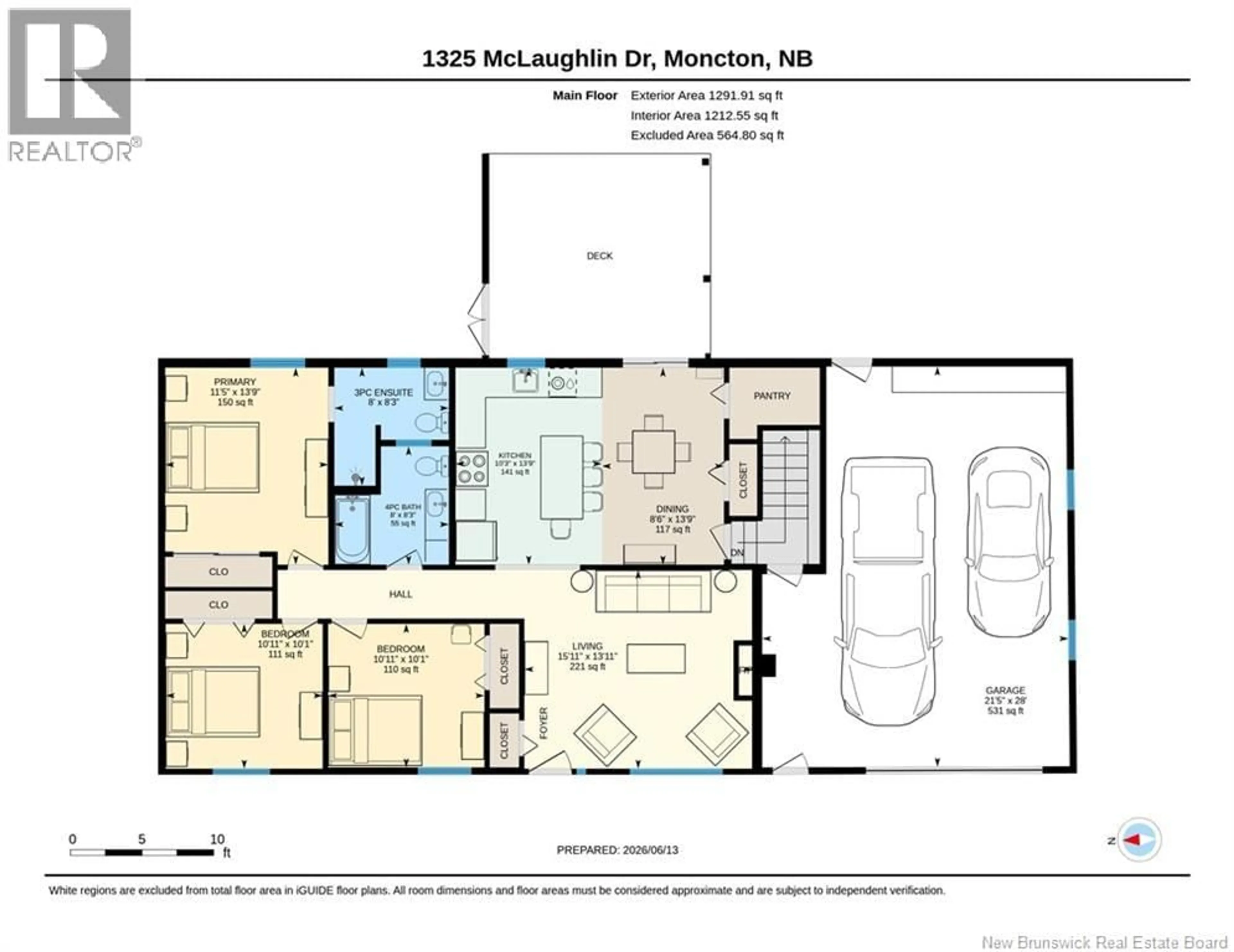 Floor plan for 1325 MCLAUGHLIN DRIVE, Moncton New Brunswick E1G3P8