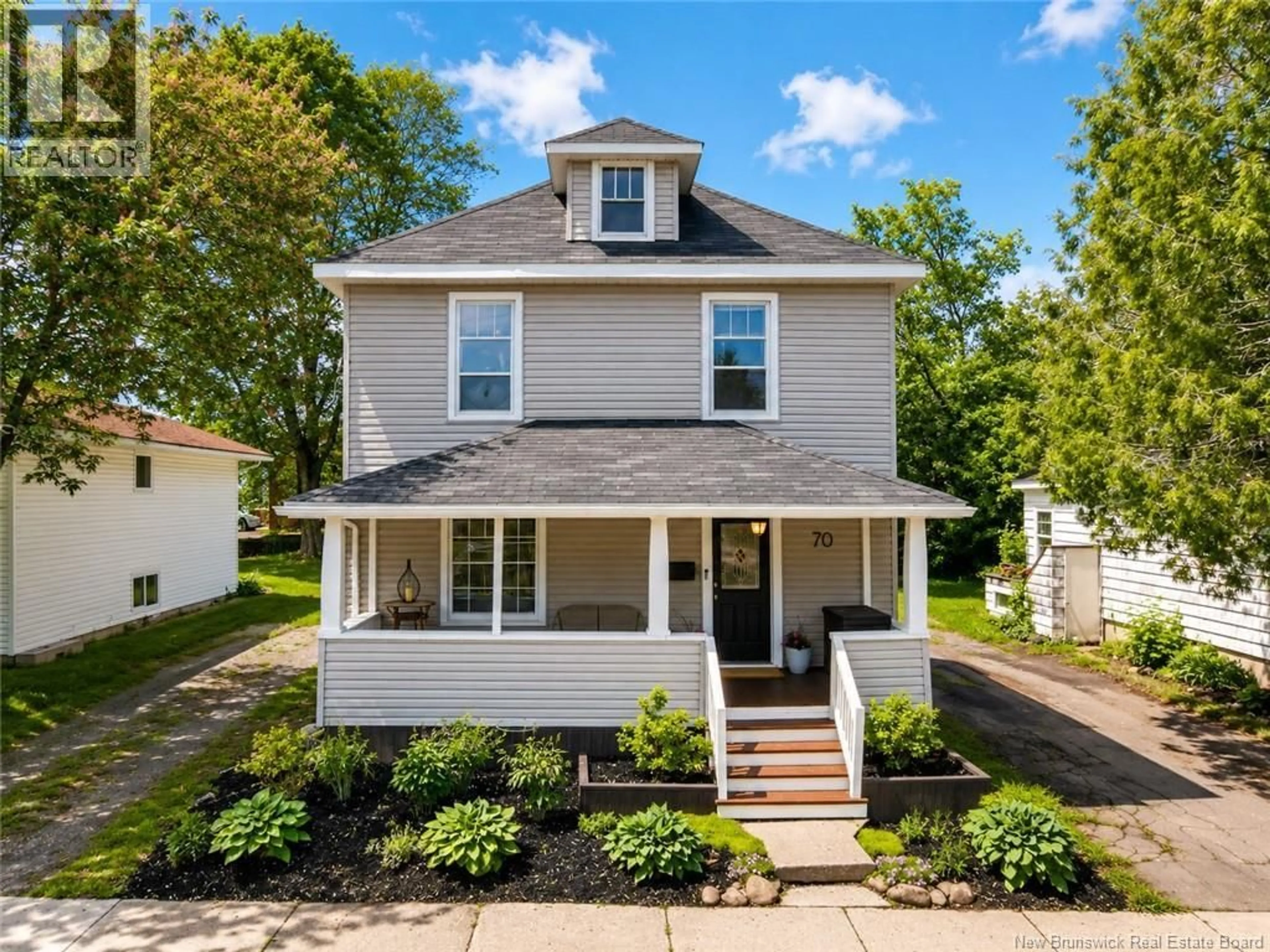 Home with vinyl exterior material, street for 70 MAPLE STREET, Moncton New Brunswick E1C6A3