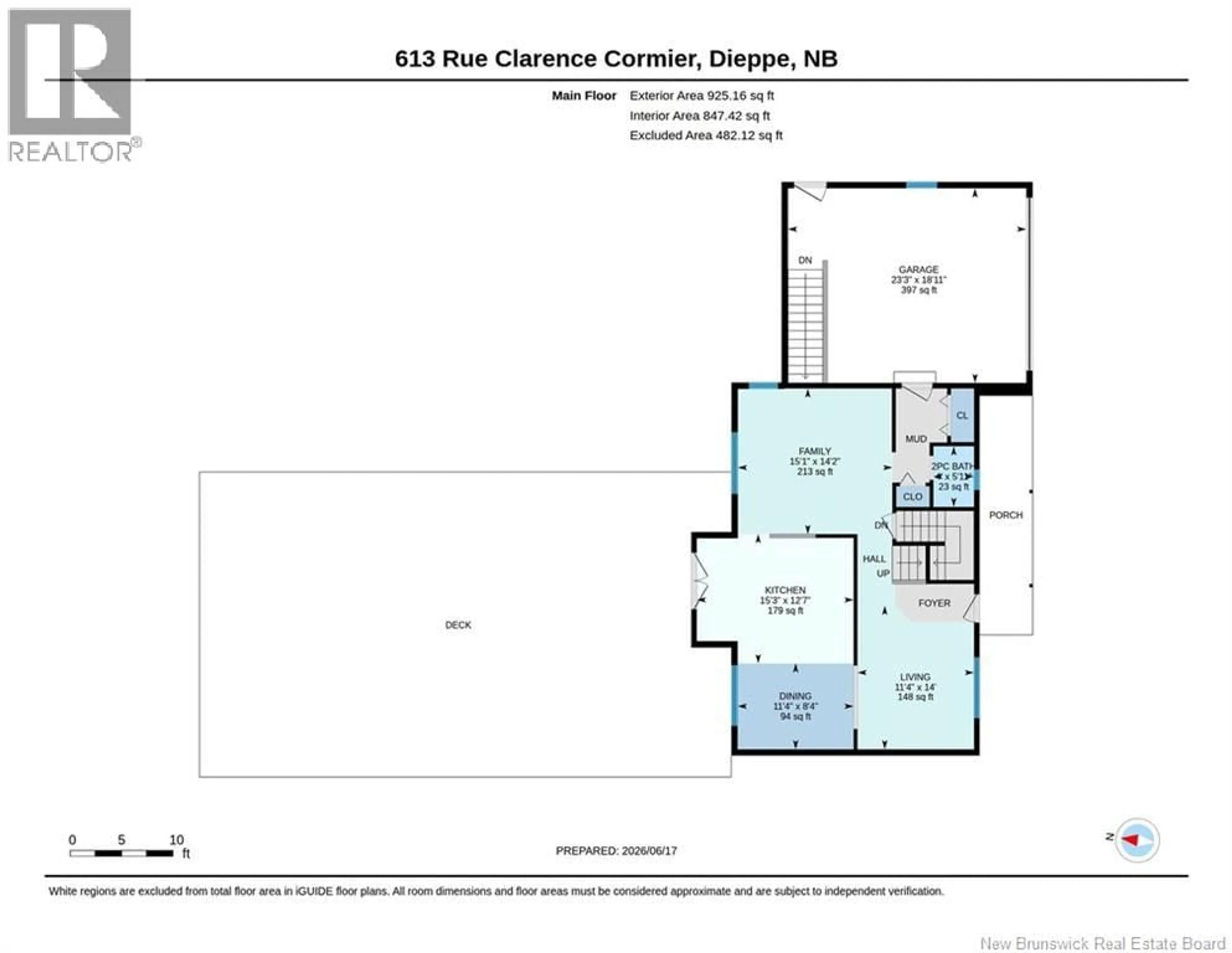 Floor plan for 613 CLARENCE-CORMIER STREET, Dieppe New Brunswick E1A6X5