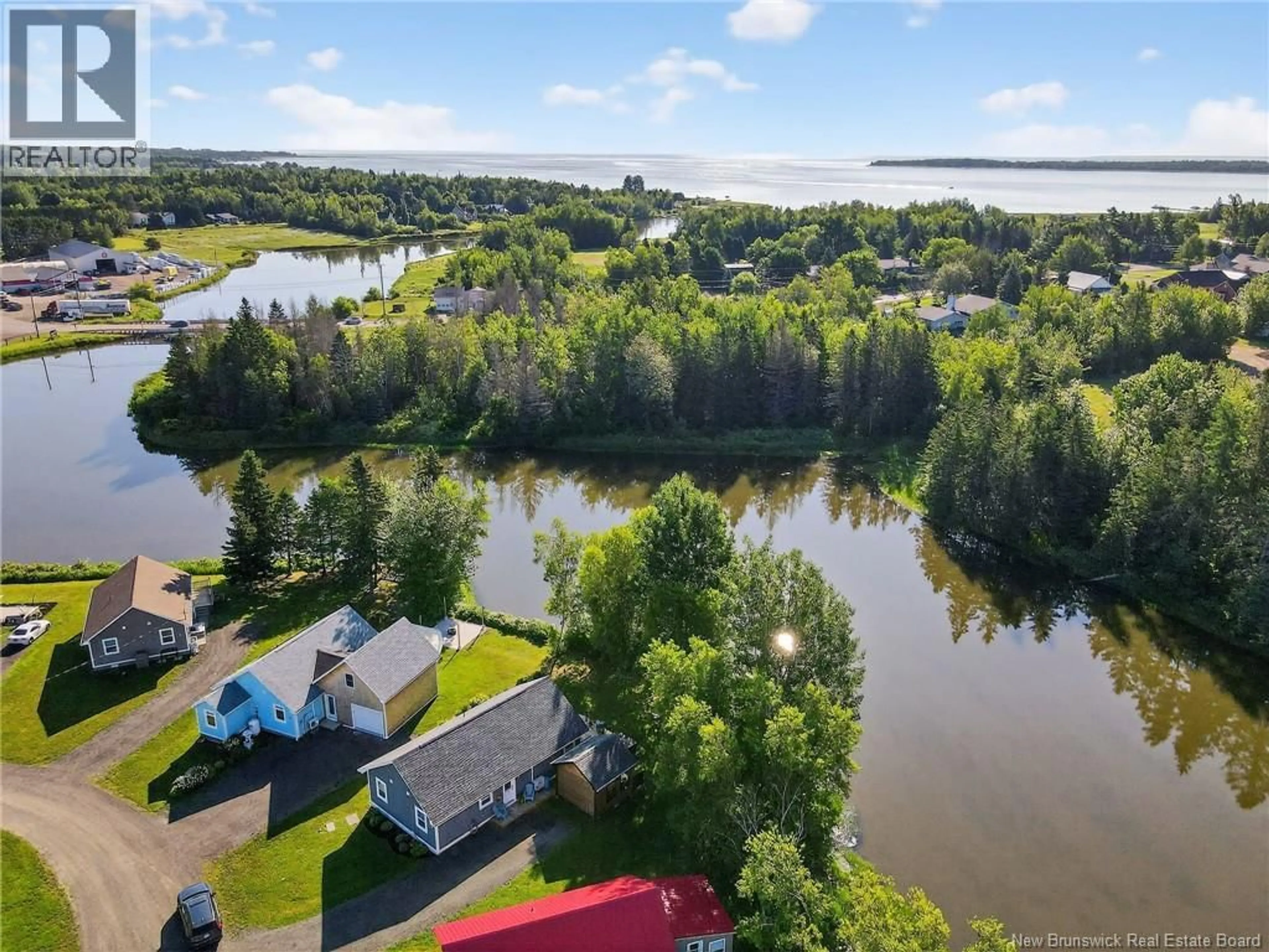 A pic from outside/outdoor area/front of a property/back of a property/a pic from drone, water/lake/river/ocean view for 44 CHANIS LANE, Grande-Digue New Brunswick E4R0C7