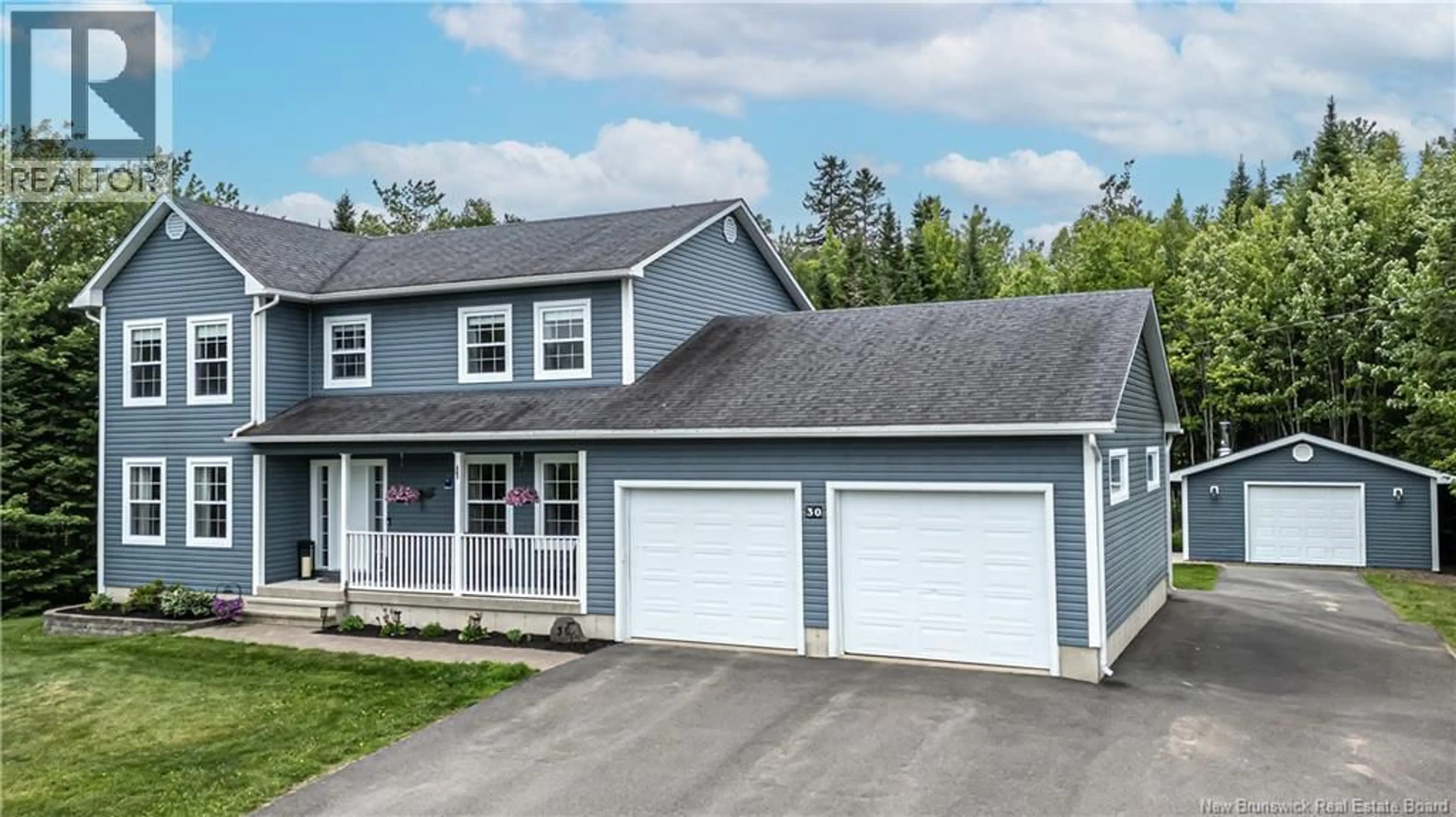 Home with vinyl exterior material, street for 30 ROSE WAY, Charters Settlement New Brunswick E3C0C1