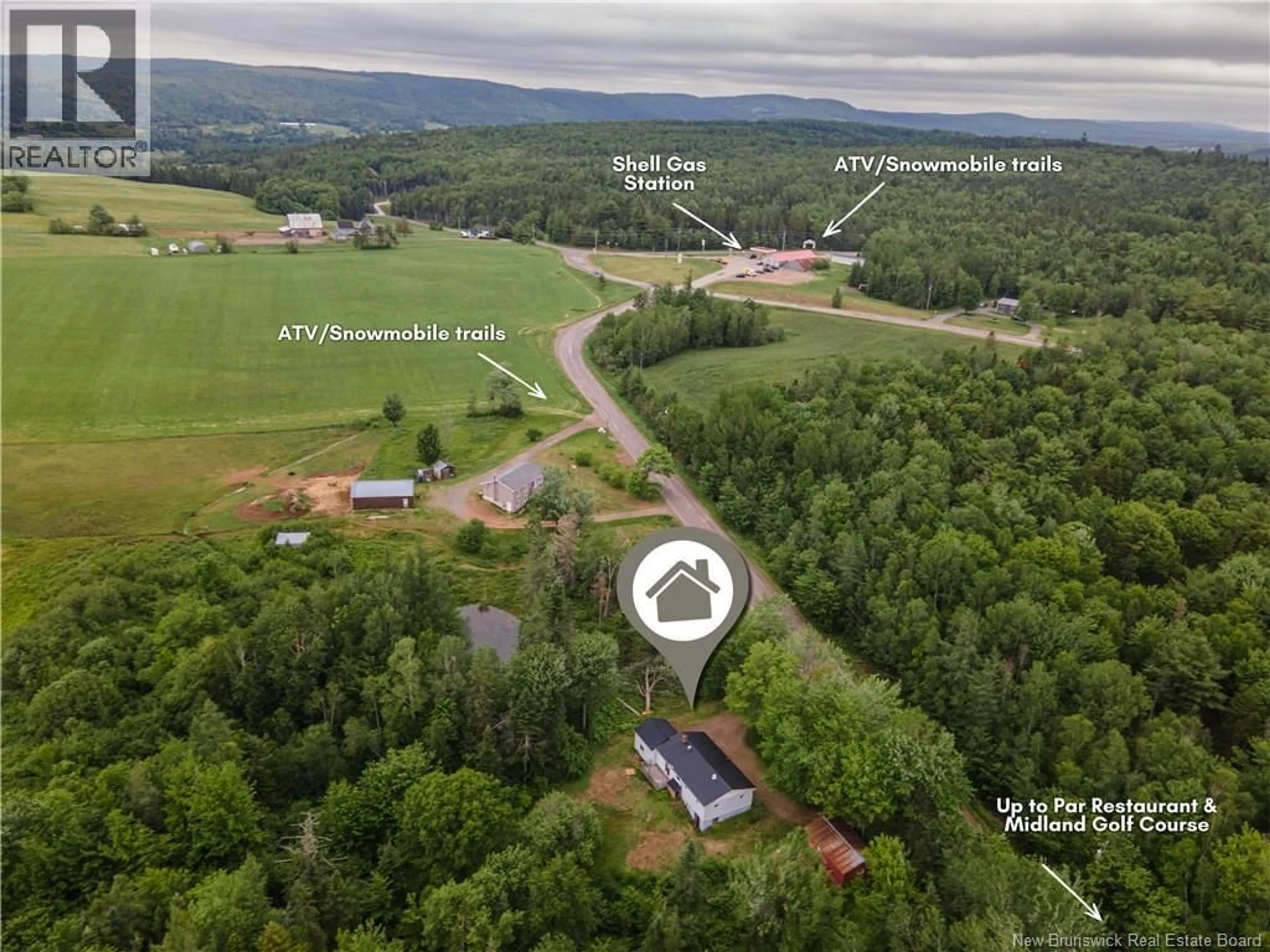 A pic from outside/outdoor area/front of a property/back of a property/a pic from drone, unknown for 947 GUTHRIE ROAD, Midland New Brunswick E5T2G9