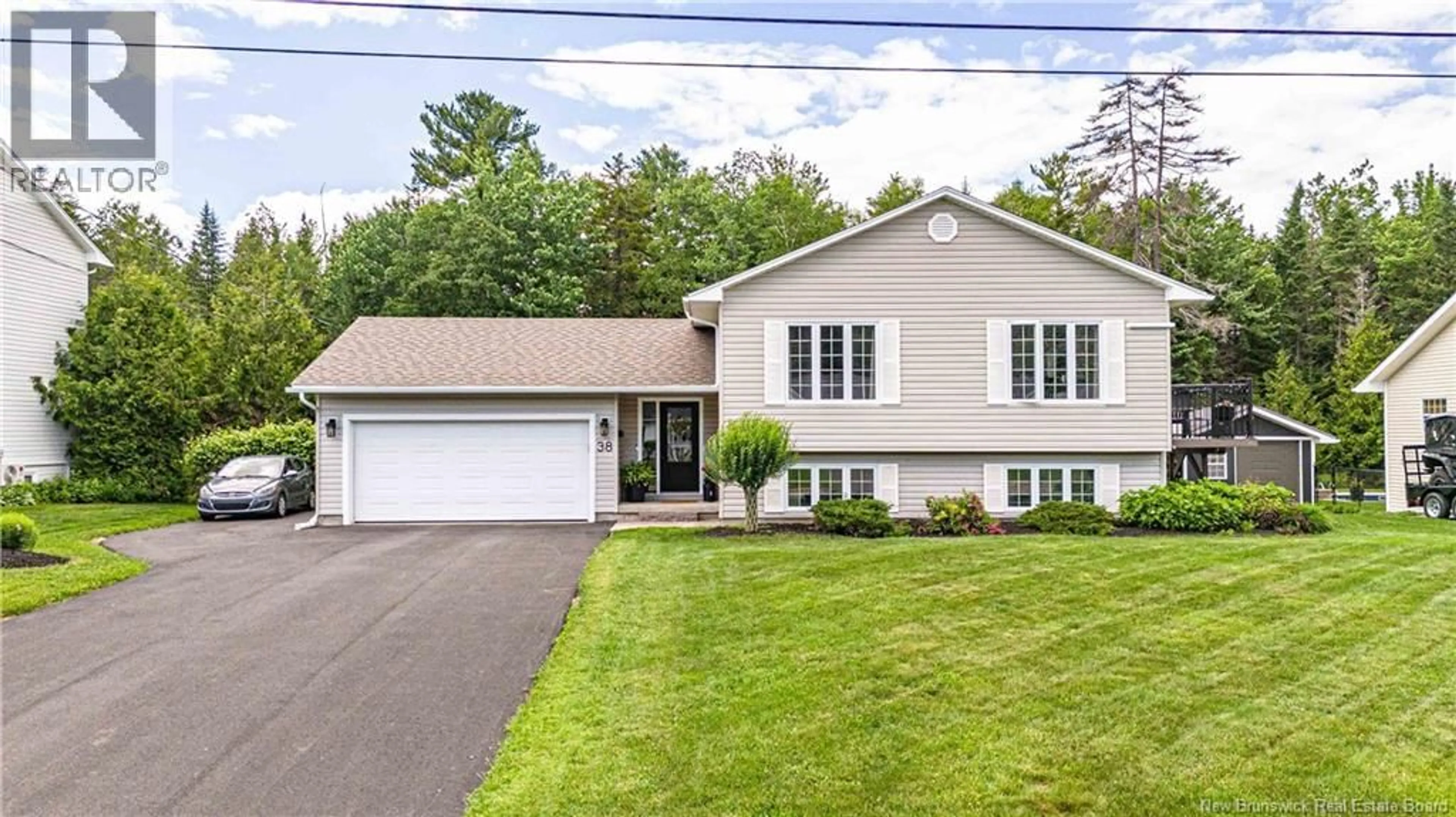 Home with vinyl exterior material, street for 38 MELBA STREET, New Maryland New Brunswick E3C1C1