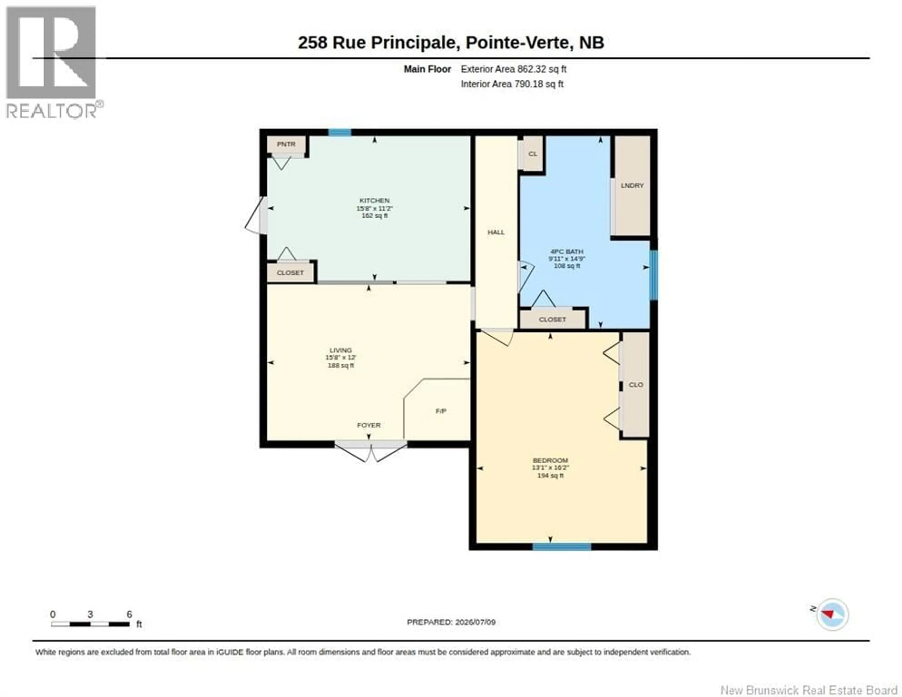 Floor plan for 258 RUE PRINCIPALE, Pointe-Verte New Brunswick E8J2W8