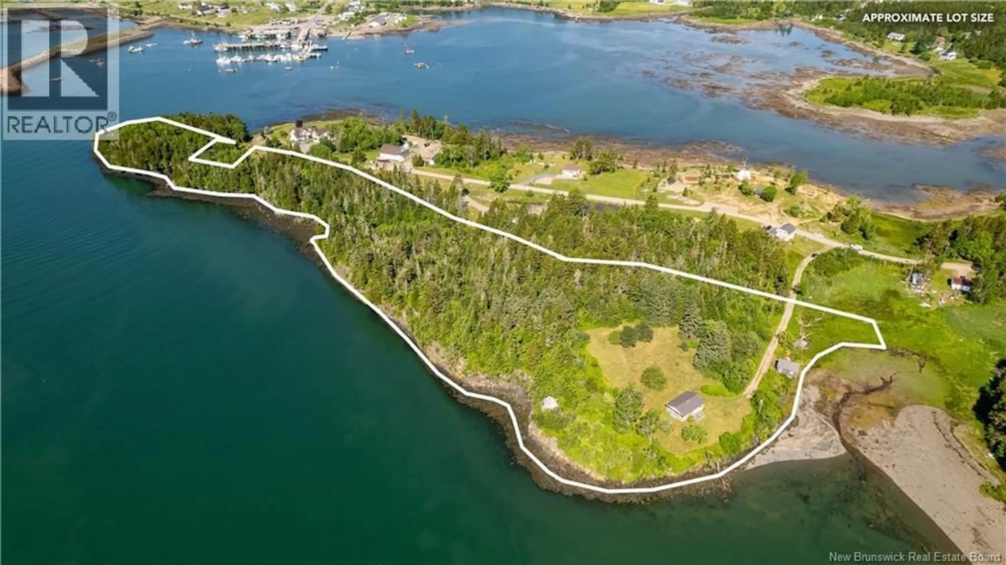 A pic from outside/outdoor area/front of a property/back of a property/a pic from drone, water/lake/river/ocean view for 23 LEAVITTS HEAD CEMETERY ROAD, Back Bay New Brunswick E5C1Z5