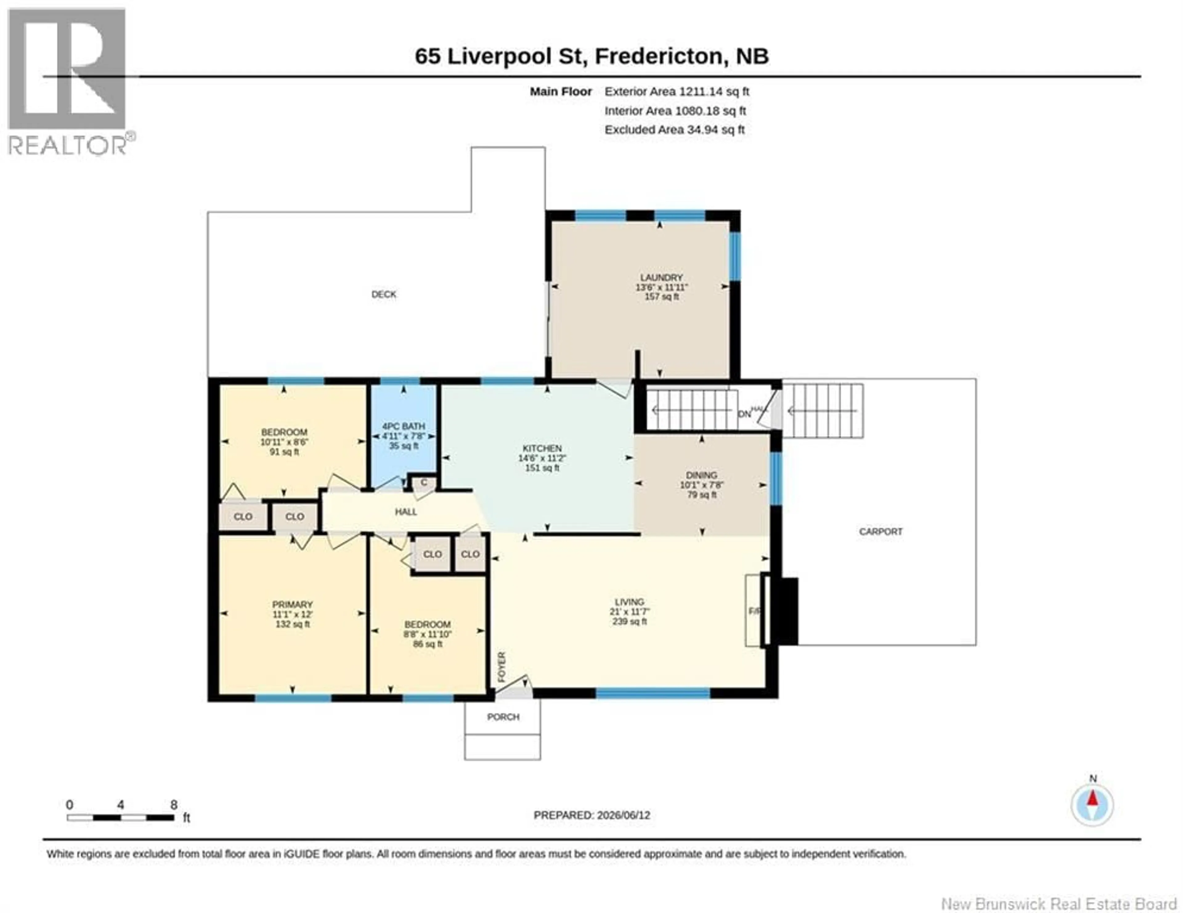 Floor plan for 65 LIVERPOOL STREET, Fredericton New Brunswick E3B4V3