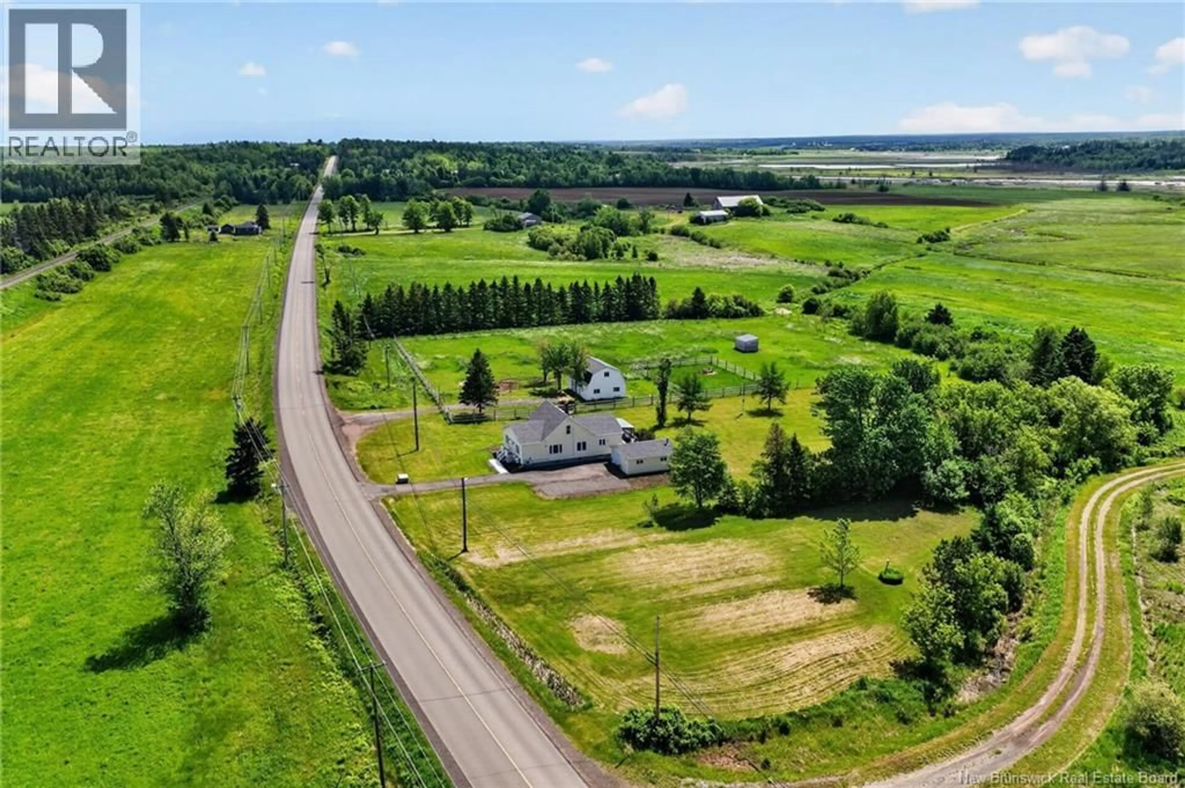 A pic from outside/outdoor area/front of a property/back of a property/a pic from drone, water/lake/river/ocean view for 2184 ROUTE 106, Allison New Brunswick E1G4L2