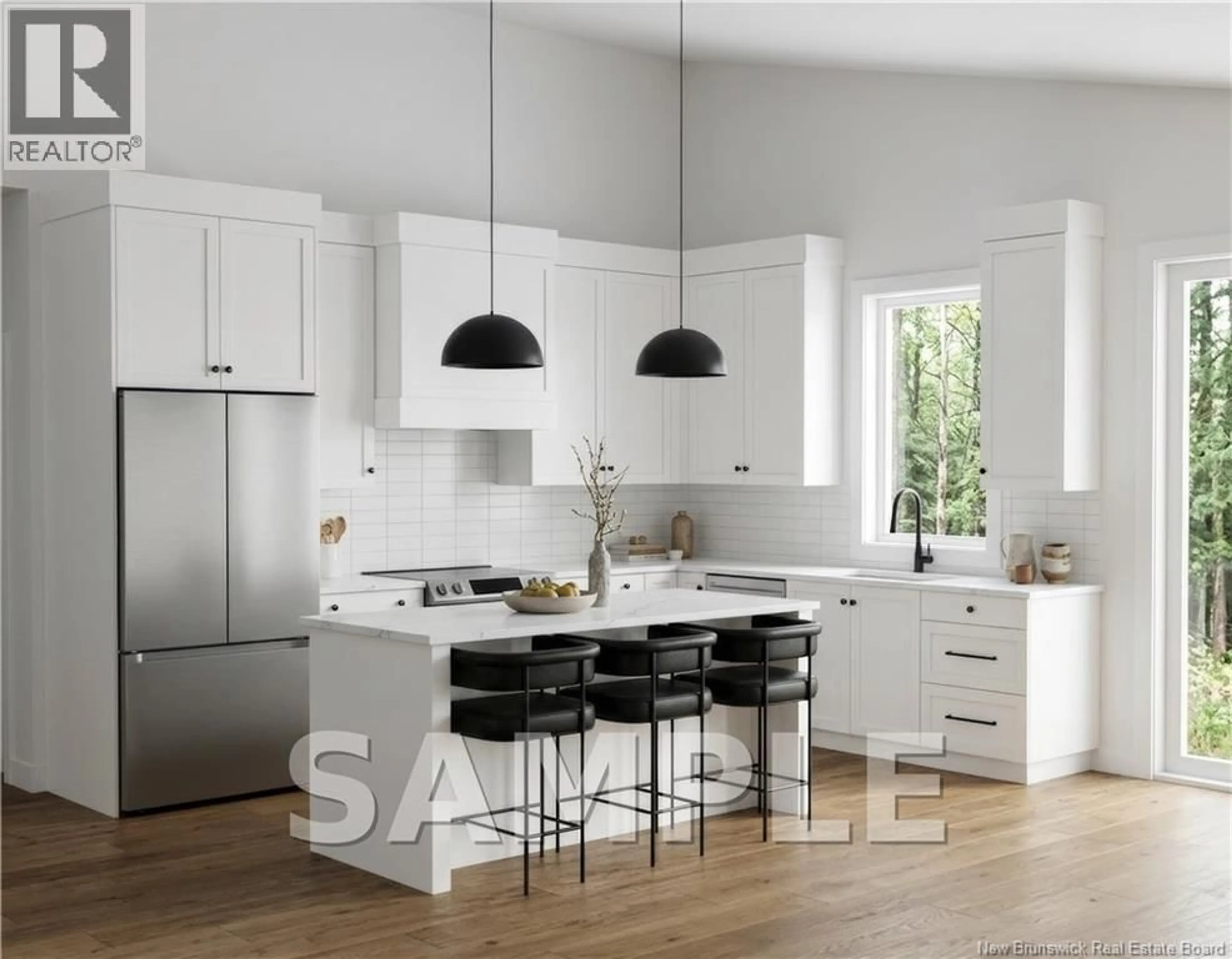 Contemporary kitchen, wood/laminate floor for 53 MAEFIELD, Lower Coverdale New Brunswick E1J0B1
