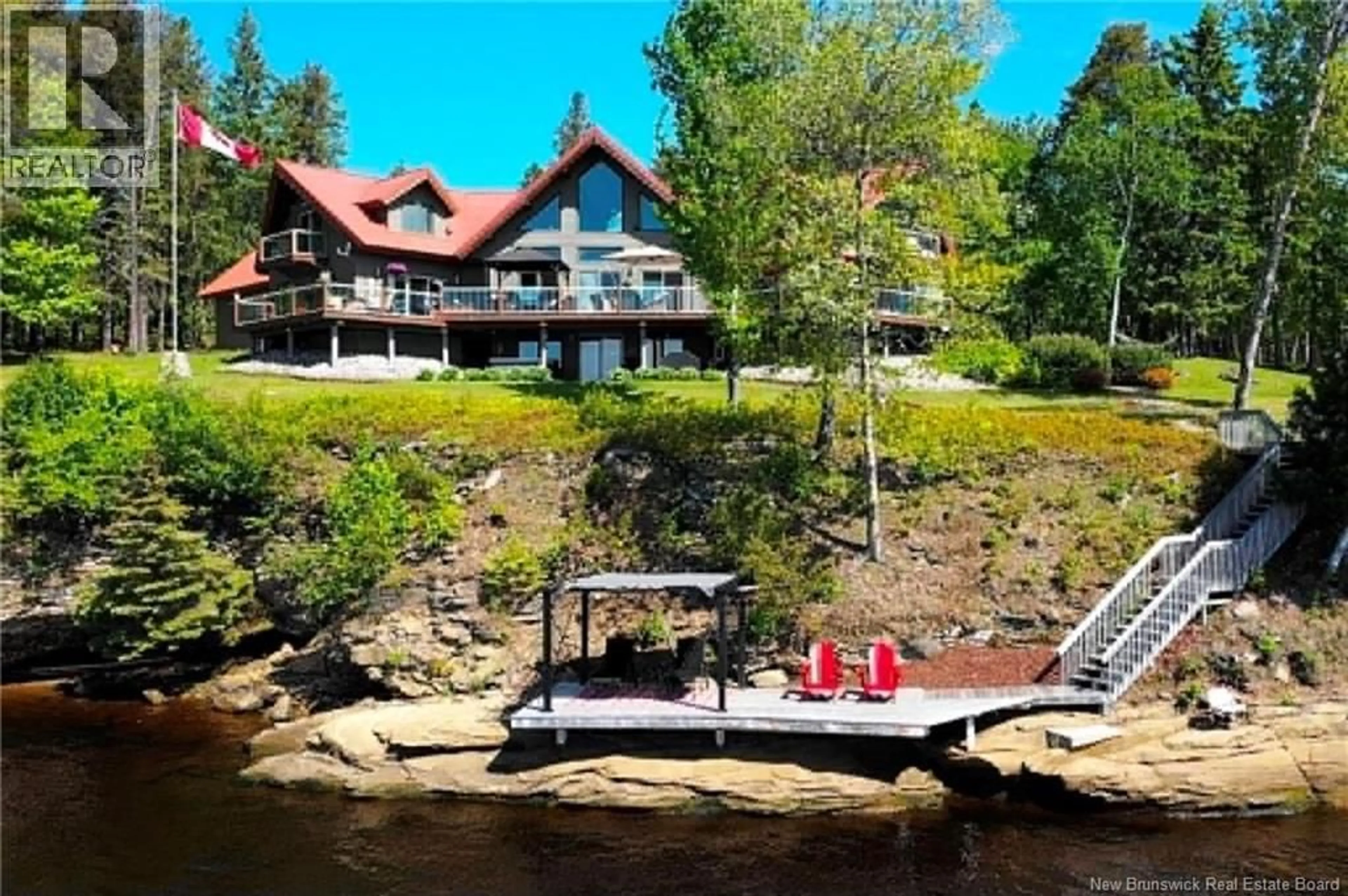 A pic from outside/outdoor area/front of a property/back of a property/a pic from drone, water/lake/river/ocean view for 30 ROCKCLIFF BOULEVARD, Miramichi New Brunswick E1V3C5