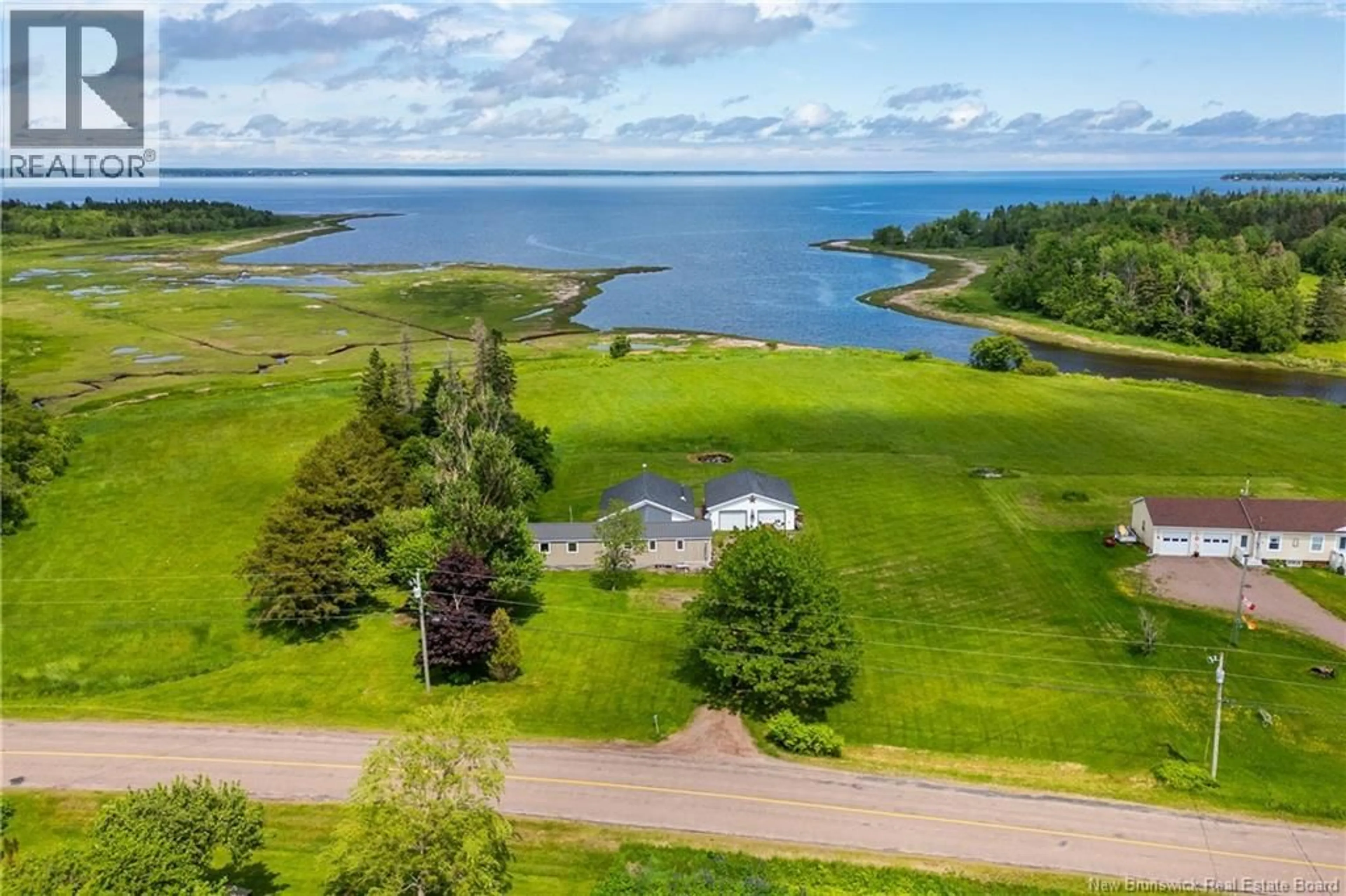 A pic from outside/outdoor area/front of a property/back of a property/a pic from drone, water/lake/river/ocean view for 708 ROUTE 970, Baie Verte New Brunswick E4M1Y5