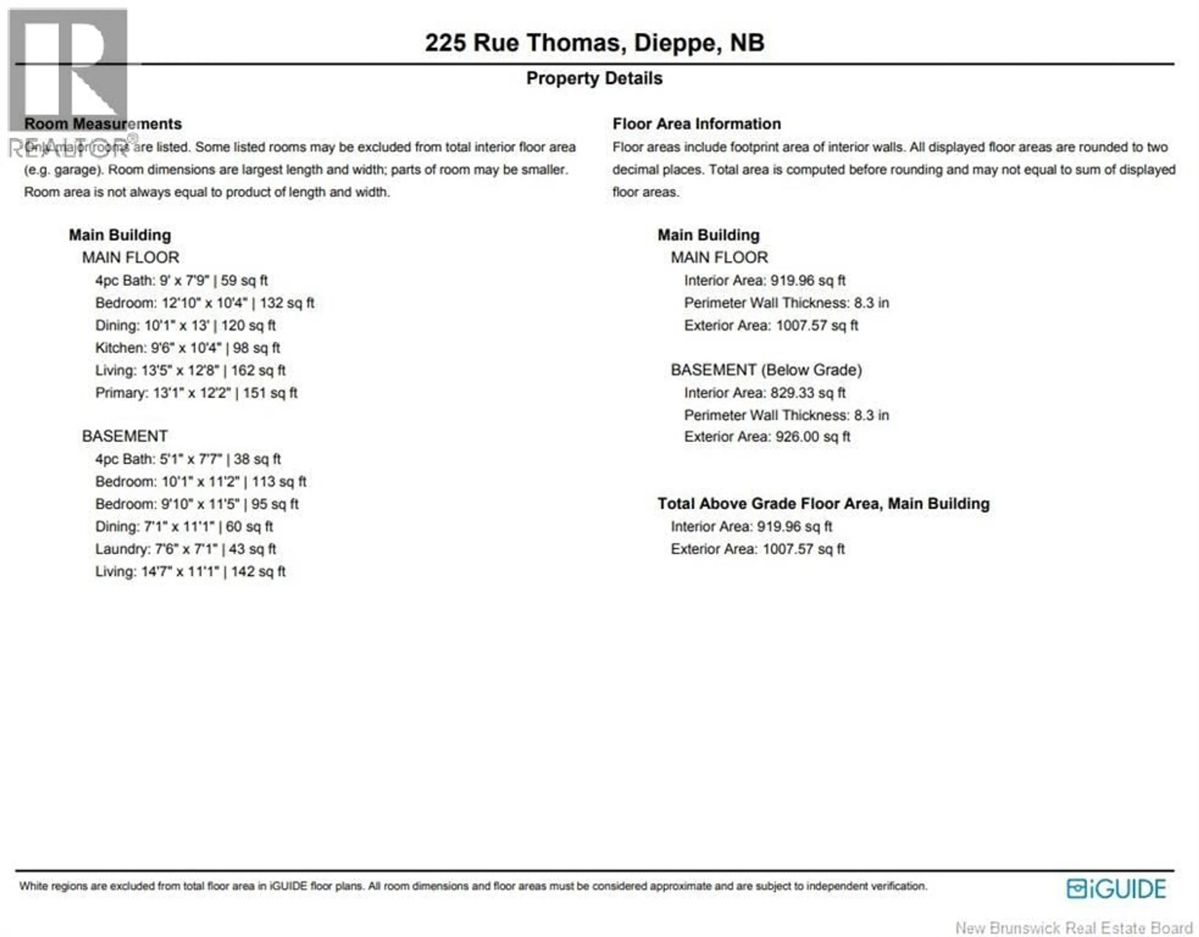 Floor plan for 225 THOMAS STREET, Dieppe New Brunswick E1A2C3