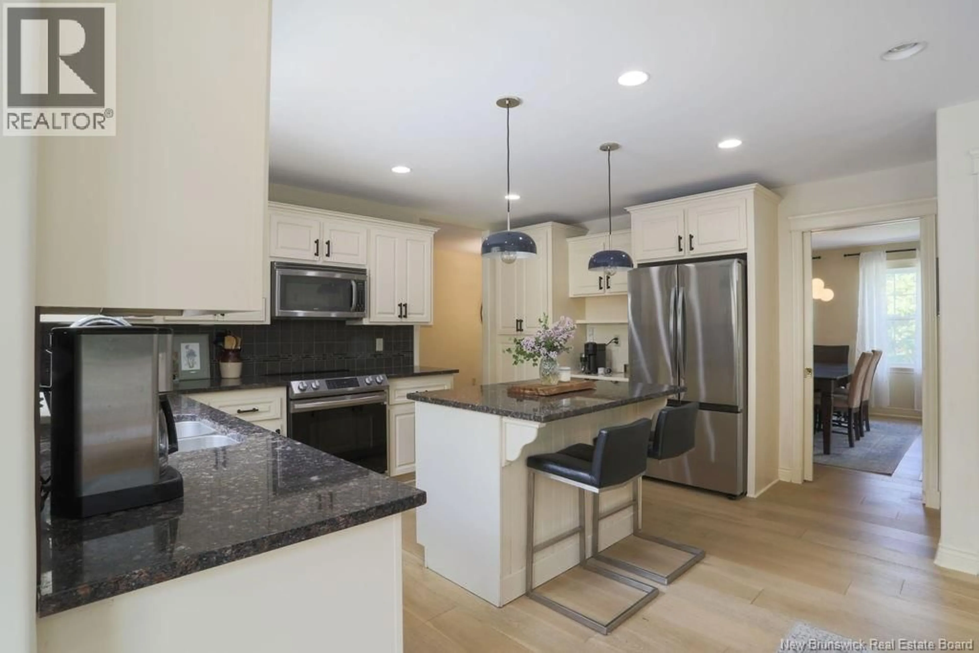 Open concept kitchen, ceramic/tile floor for 4 CAMDEN COURT, Rothesay New Brunswick E2E2B3