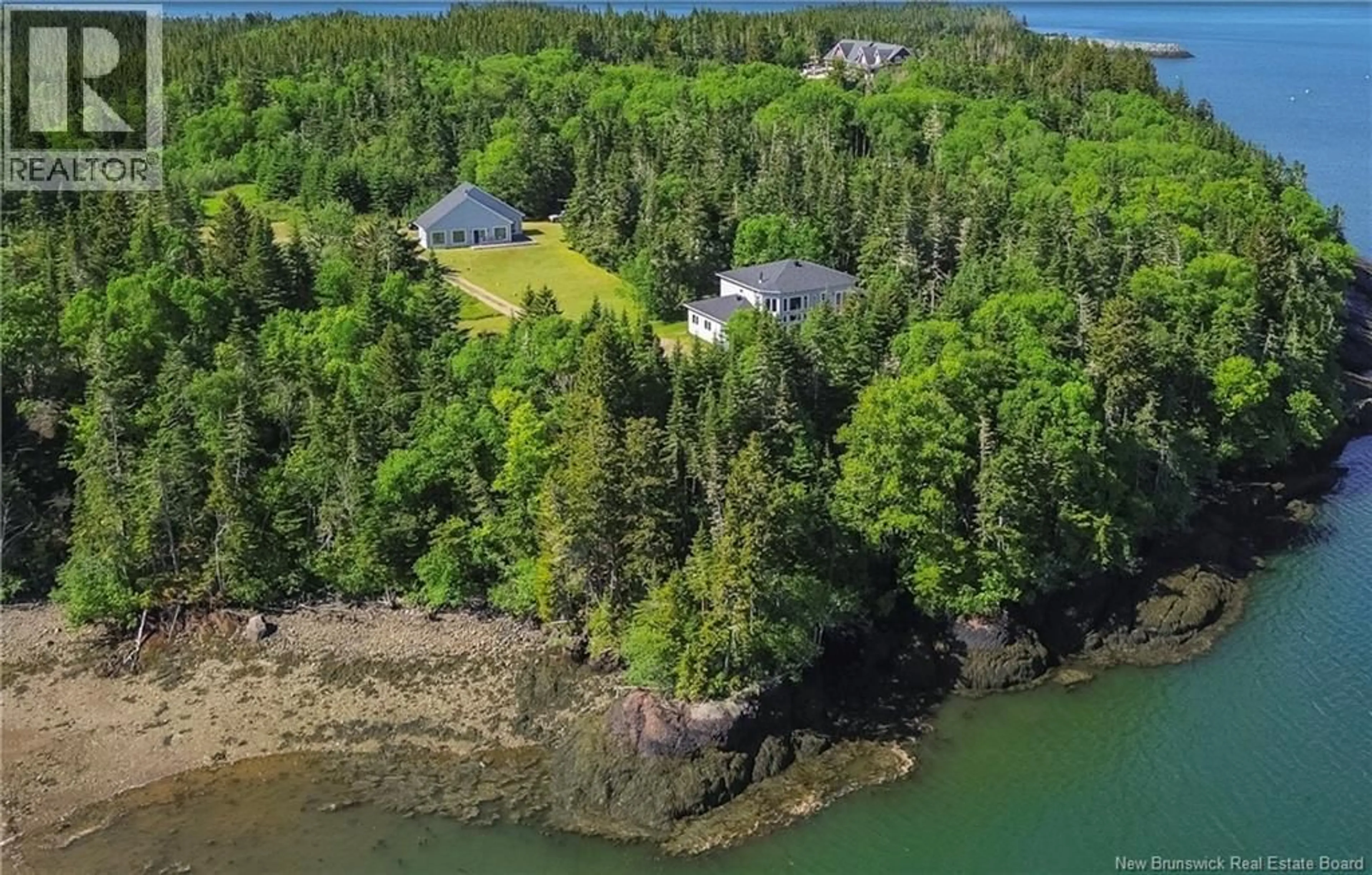 A pic from outside/outdoor area/front of a property/back of a property/a pic from drone, water/lake/river/ocean view for 140 BOYNE ROAD, Little Lepreau New Brunswick E5J1R2