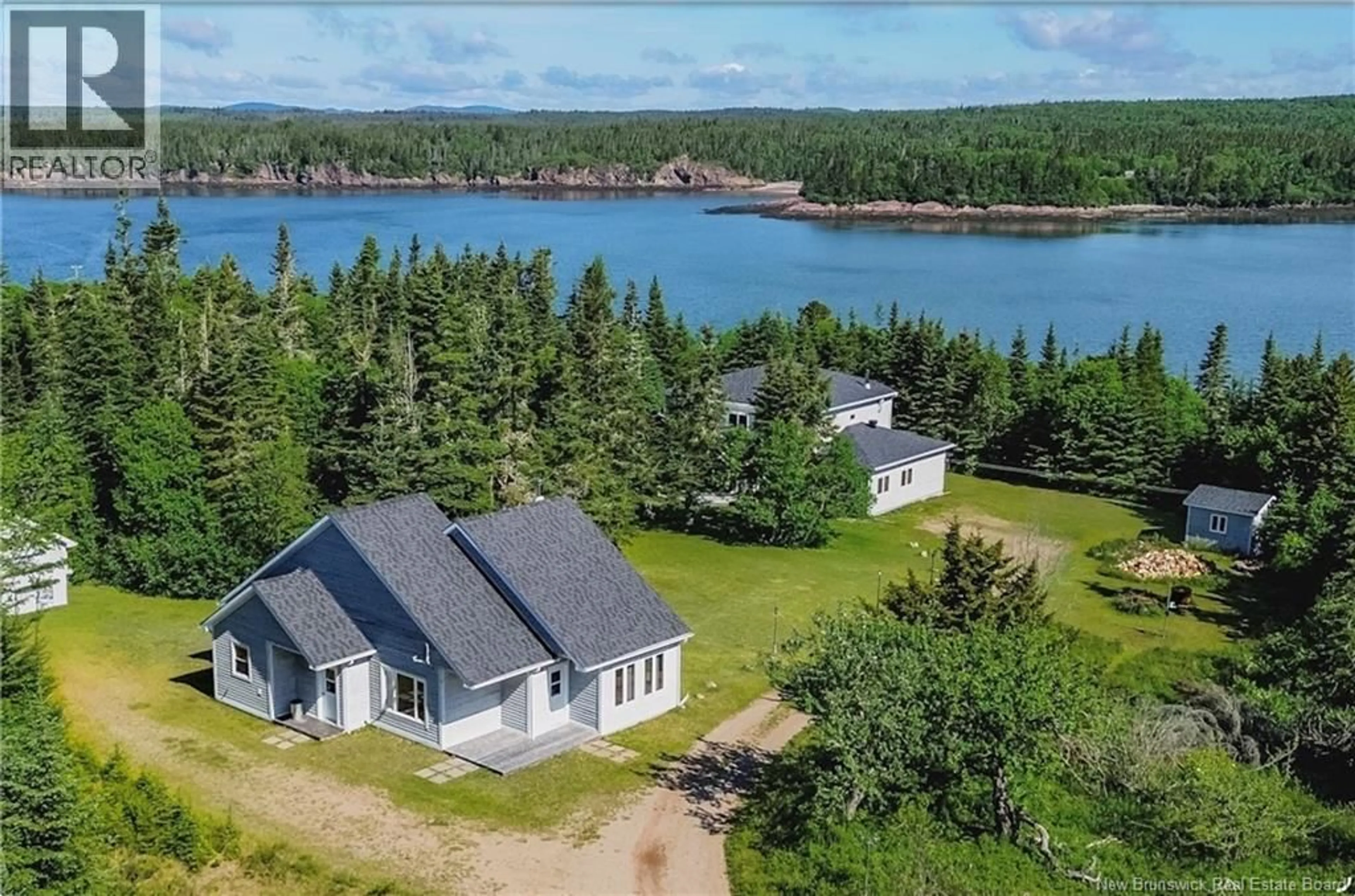 A pic from outside/outdoor area/front of a property/back of a property/a pic from drone, water/lake/river/ocean view for 140 BOYNE ROAD, Little Lepreau New Brunswick E5J1R2