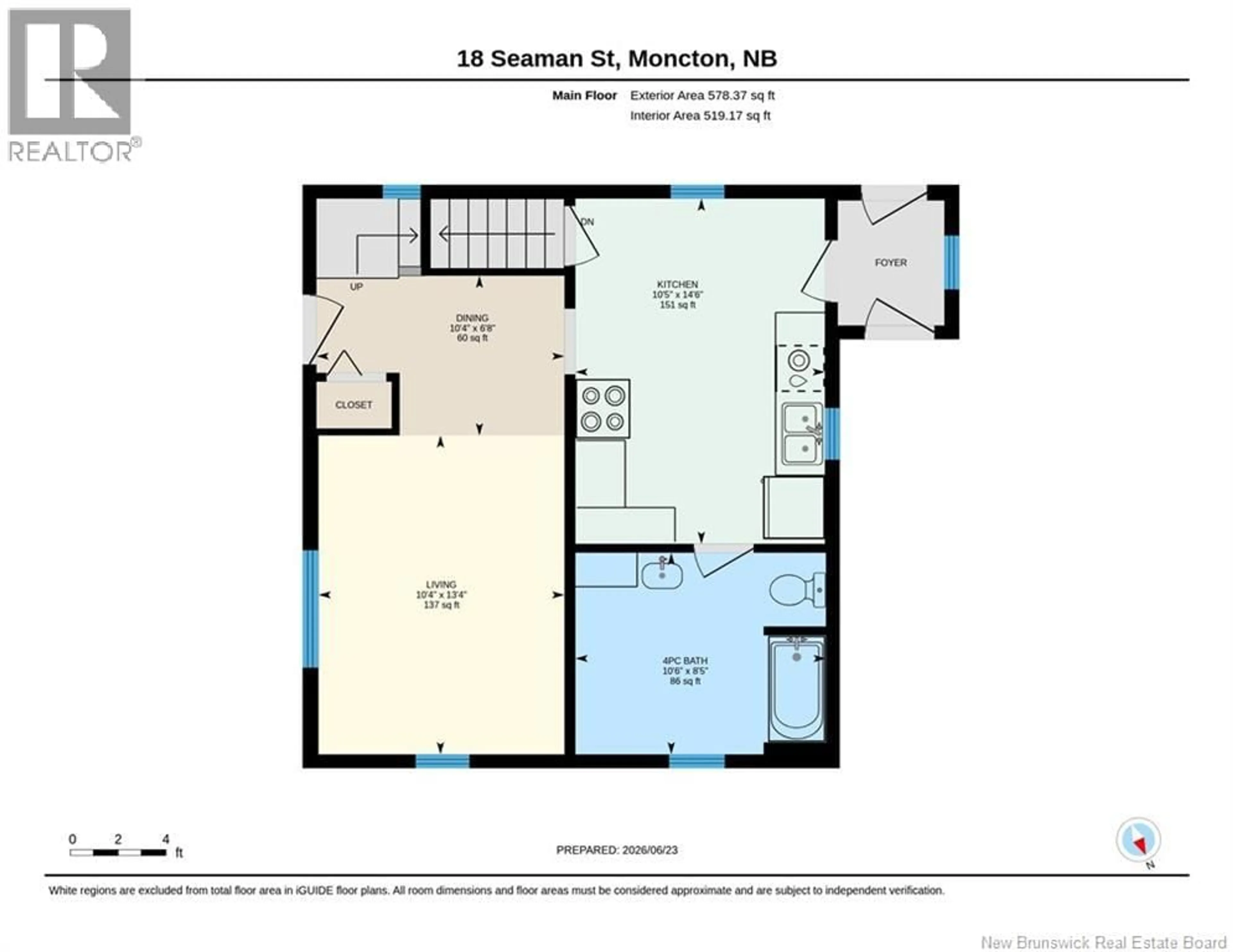 Floor plan for 18 SEAMAN STREET, Moncton New Brunswick E1A4B6