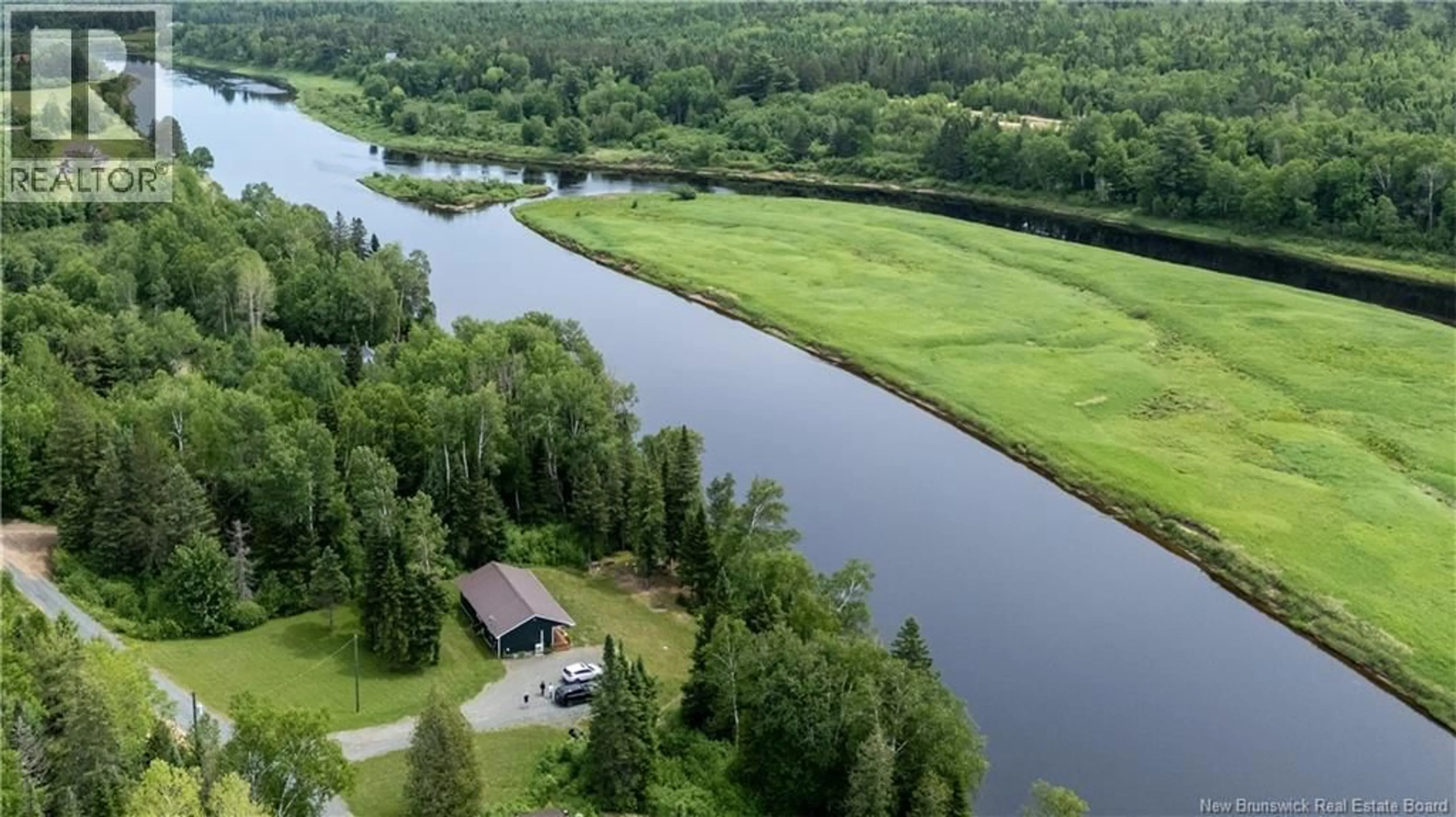 A pic from outside/outdoor area/front of a property/back of a property/a pic from drone, water/lake/river/ocean view for 360 HOWARD ROAD, Upper Blackville New Brunswick E9B2K6