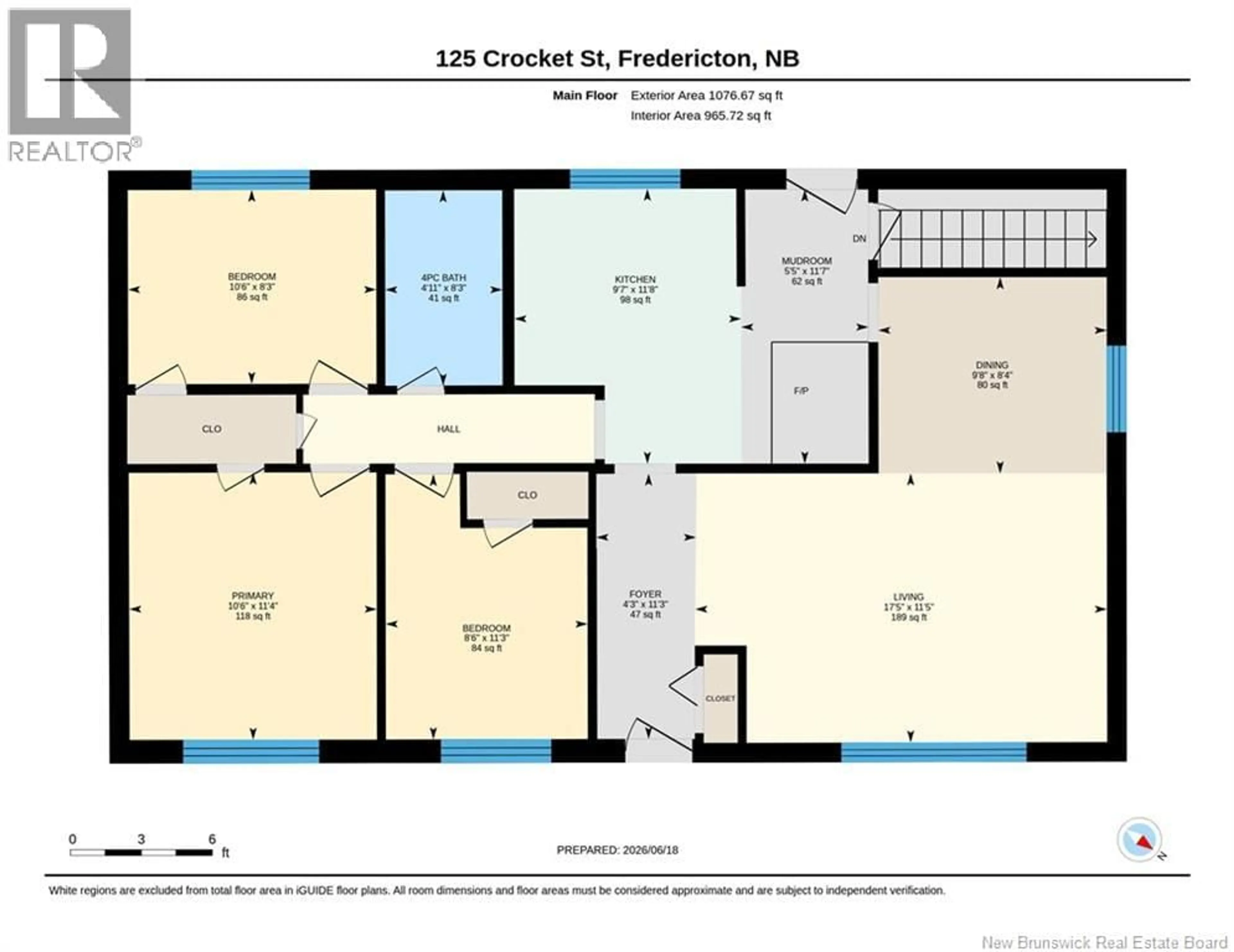 Floor plan for 125 CROCKET STREET, Fredericton New Brunswick E3A4H2