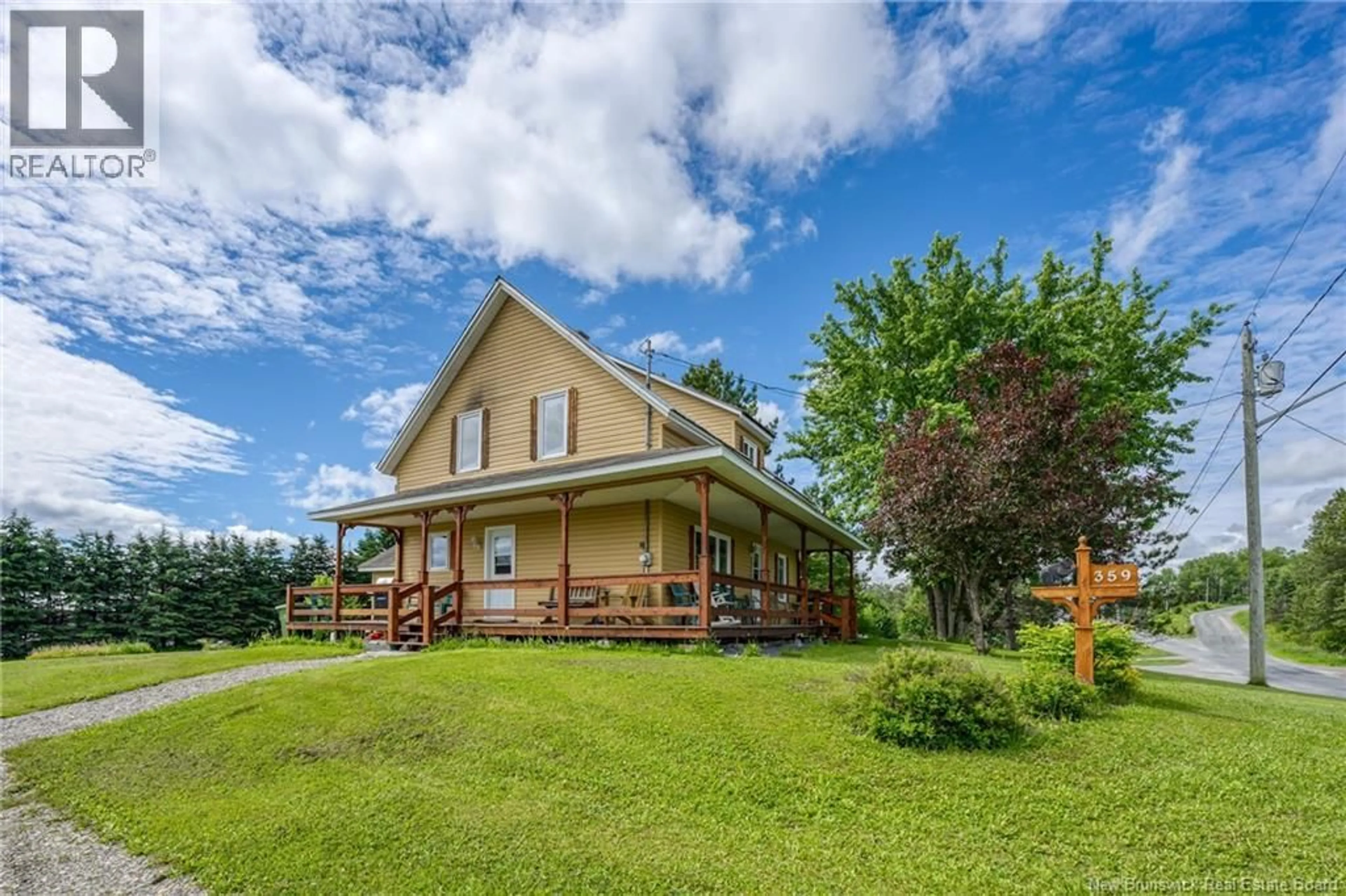 A pic from outside/outdoor area/front of a property/back of a property/a pic from drone, unknown for 359 VIOLETTE STATION ROAD, Drummond New Brunswick E3Y2R7