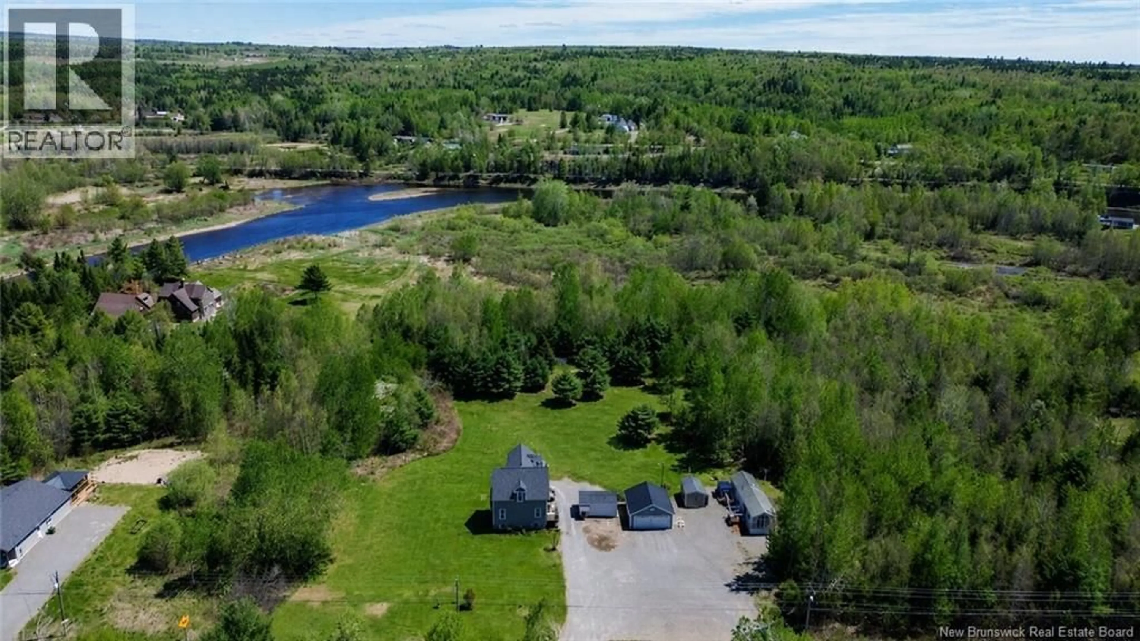 A pic from outside/outdoor area/front of a property/back of a property/a pic from drone, water/lake/river/ocean view for 1322 148 ROUTE, Durham Bridge New Brunswick E6C1K4