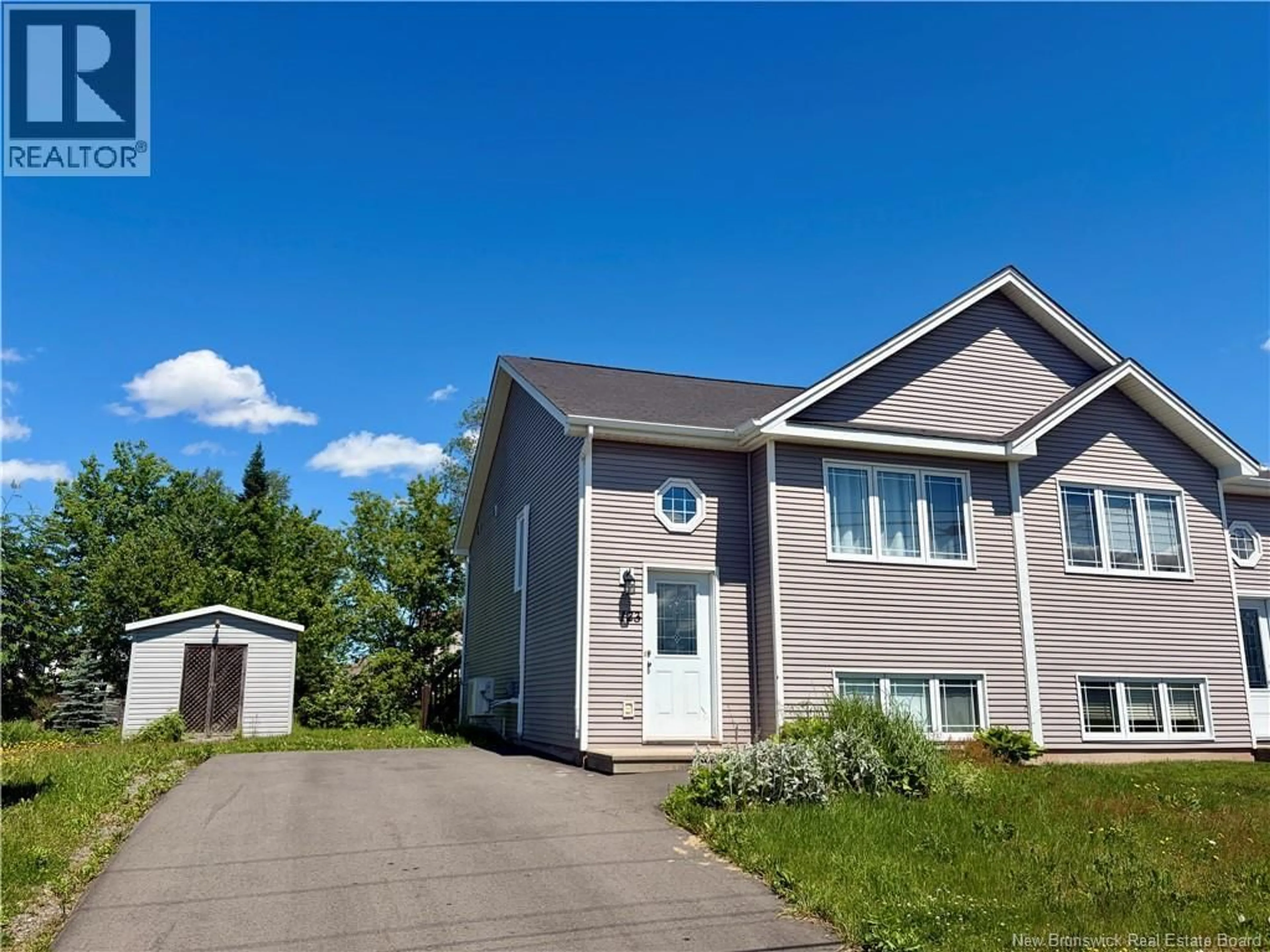 Home with vinyl exterior material, street for 123 GAGNON DRIVE, Moncton New Brunswick E1A0B8