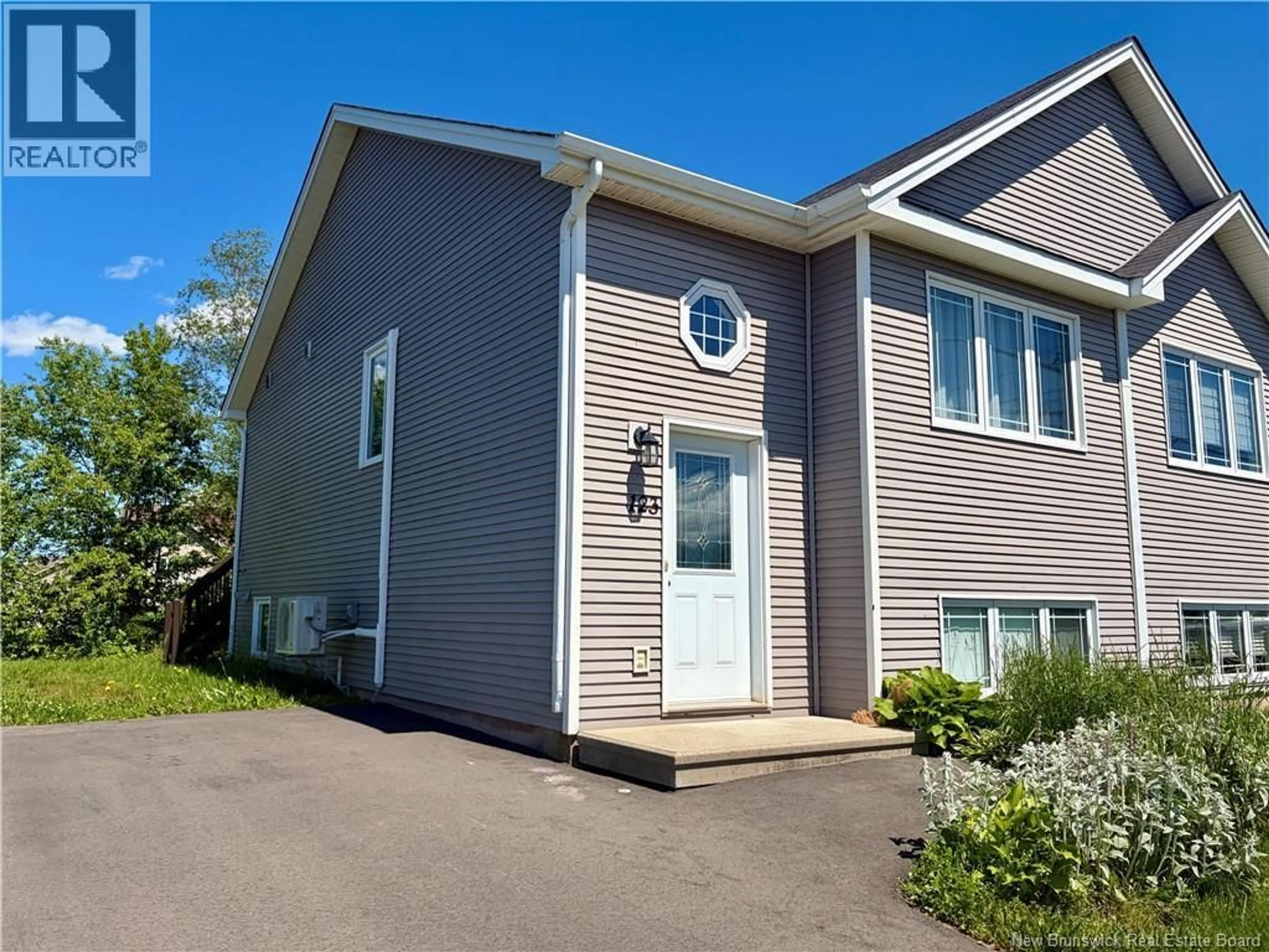 Home with vinyl exterior material, street for 123 GAGNON DRIVE, Moncton New Brunswick E1A0B8