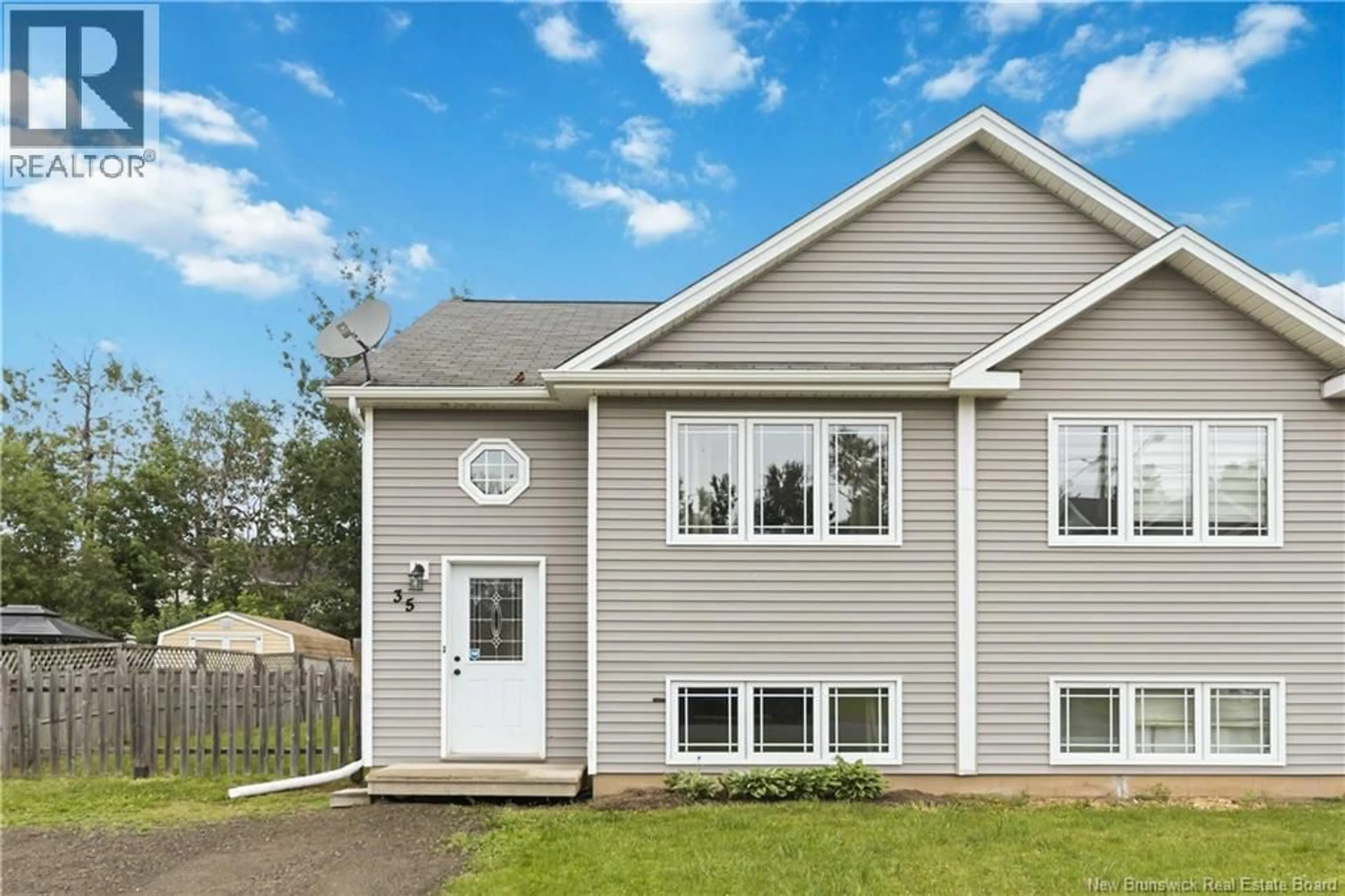 Home with vinyl exterior material, street for 35 SALEM COURT, Moncton New Brunswick E1G0G5